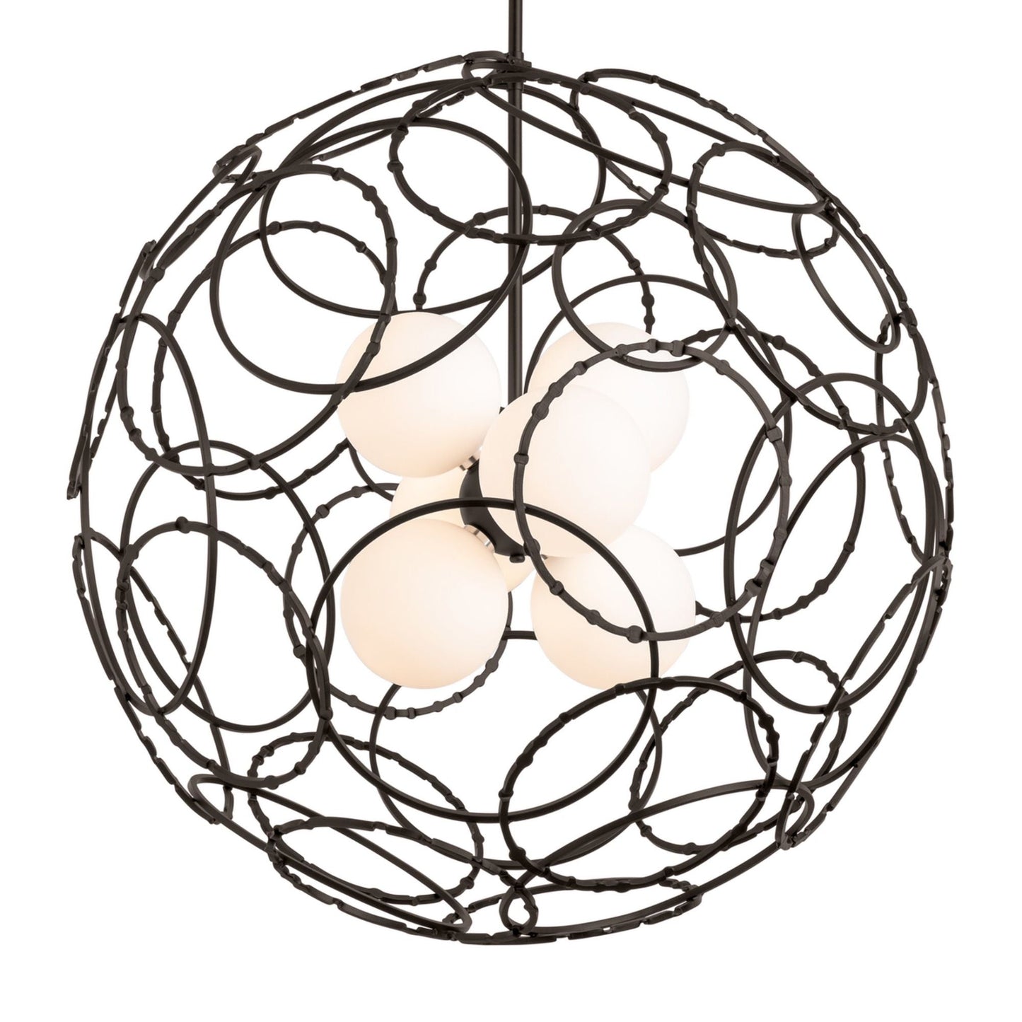 Olympus Orb Pendant 6-Light Opal Glass (GG) in Dark Smoke