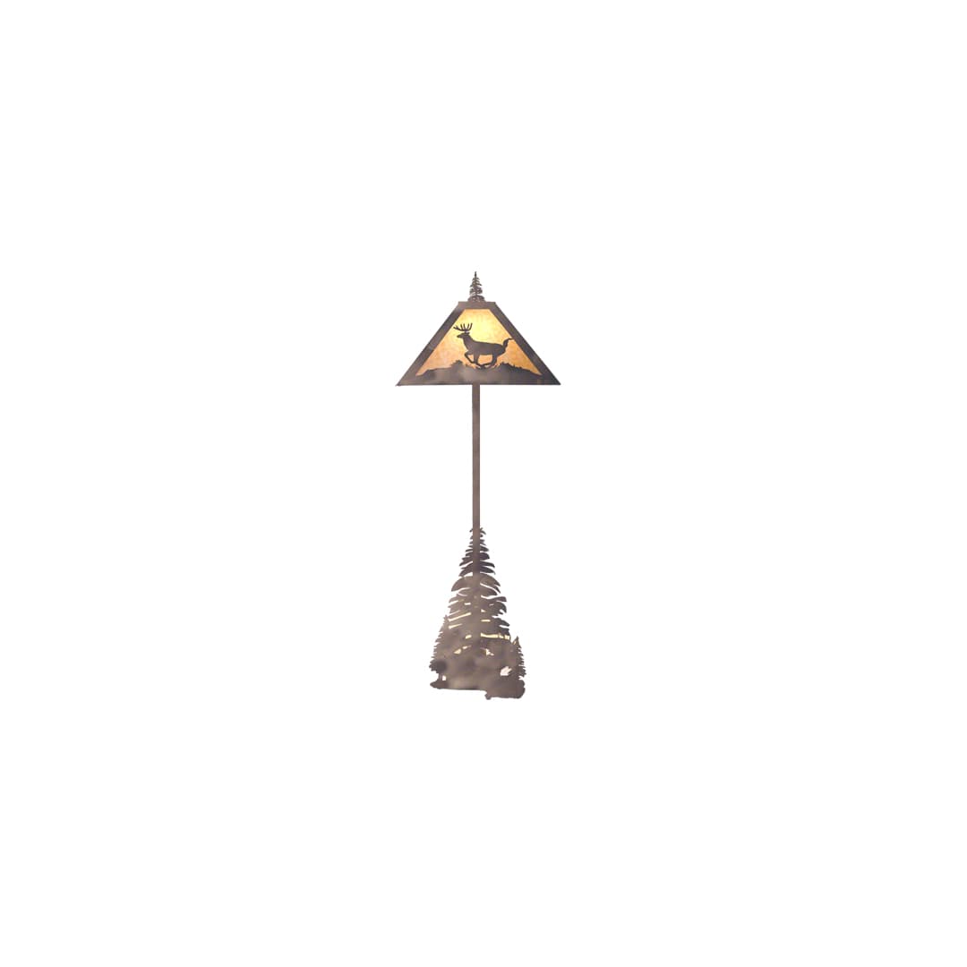 Deer at the Lodge Craftsman / Mission Five Light Floor Lamp