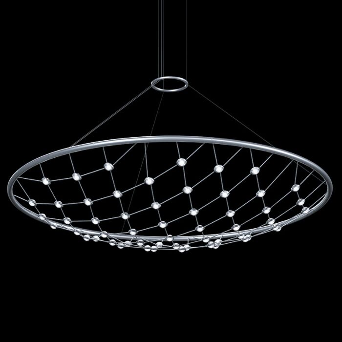 Constellation 55-Light LED Pendant in Bright Satin Aluminum