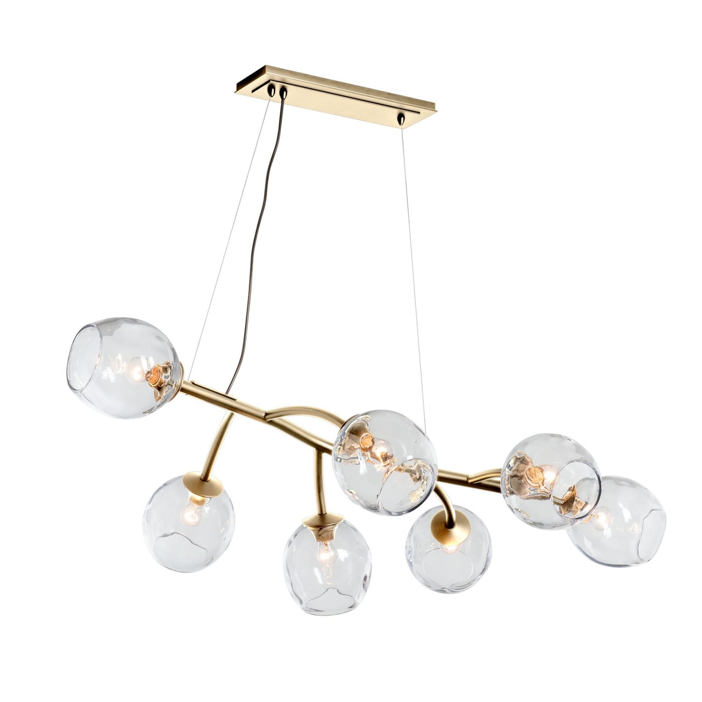 Vine Pendant 7-Light Clear Glass (ZM) in Modern Brass