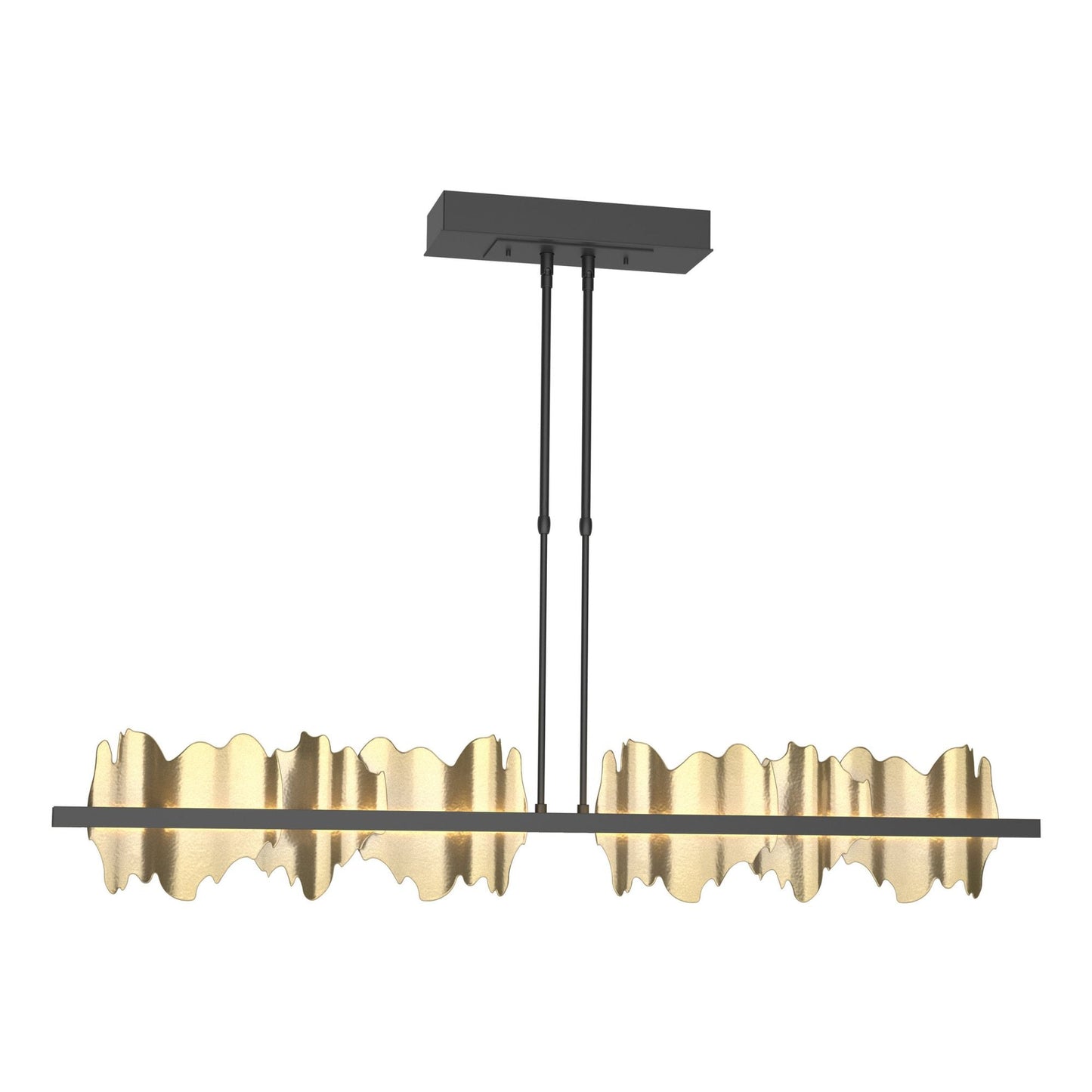 Hildene Large LED Pendant Modern Brass Accent LED in Black