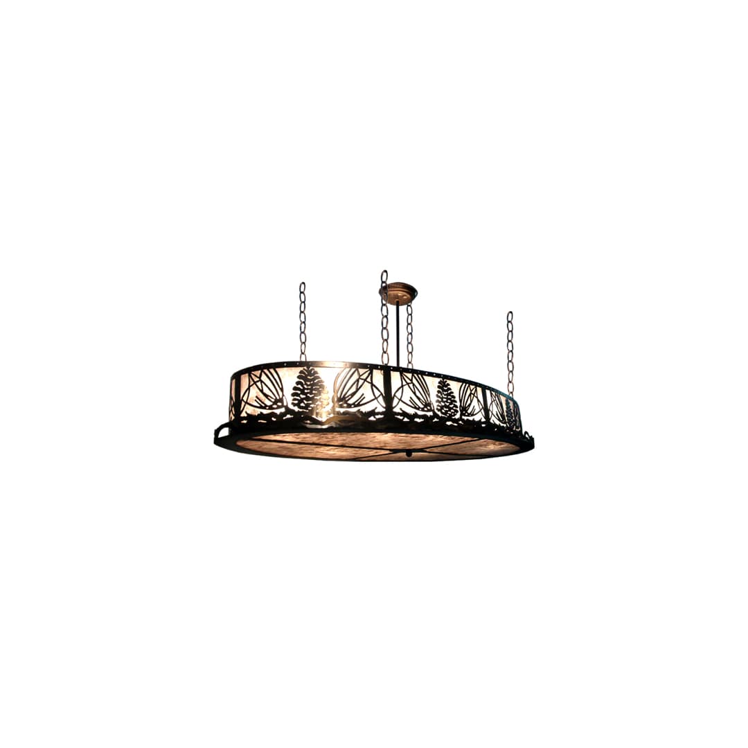 8 Light 24" Wide Pendant with Handmade Shade