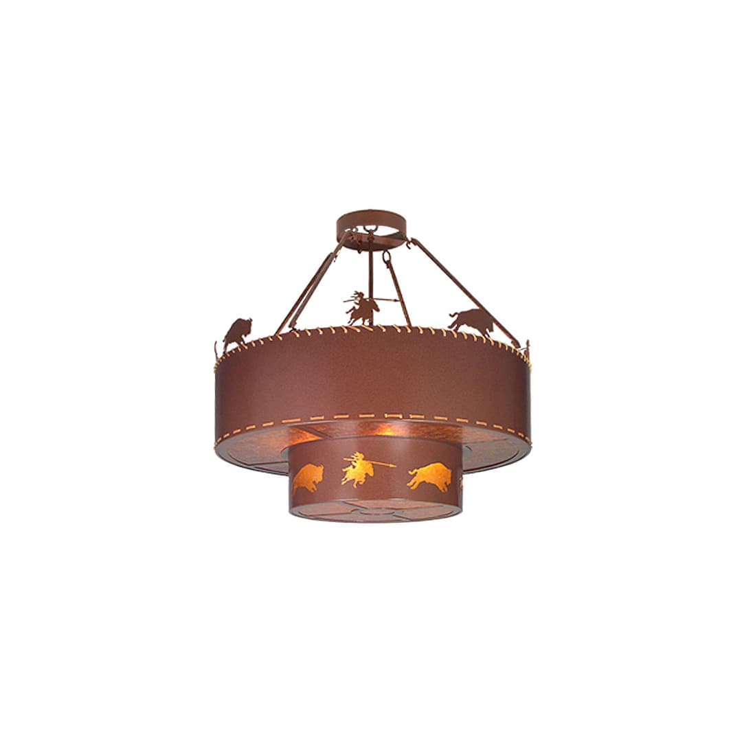 8 Light 36" Wide Pendant with Handmade Shade