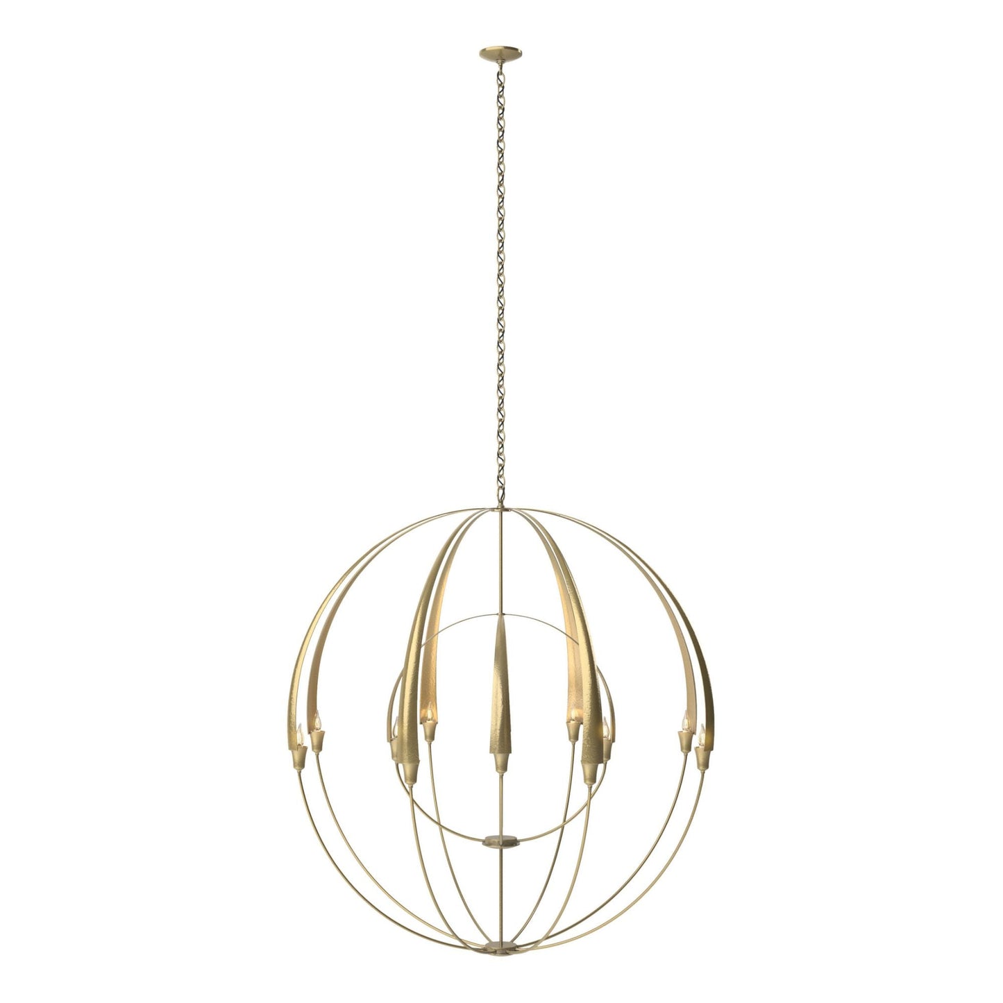 Double Cirque Large Scale Chandelier 12-Light in Modern Brass