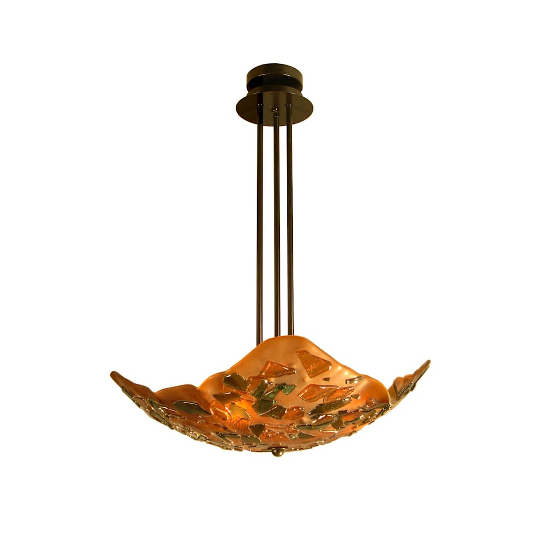 3 Light 25" Wide Pendant with Handmade Shade