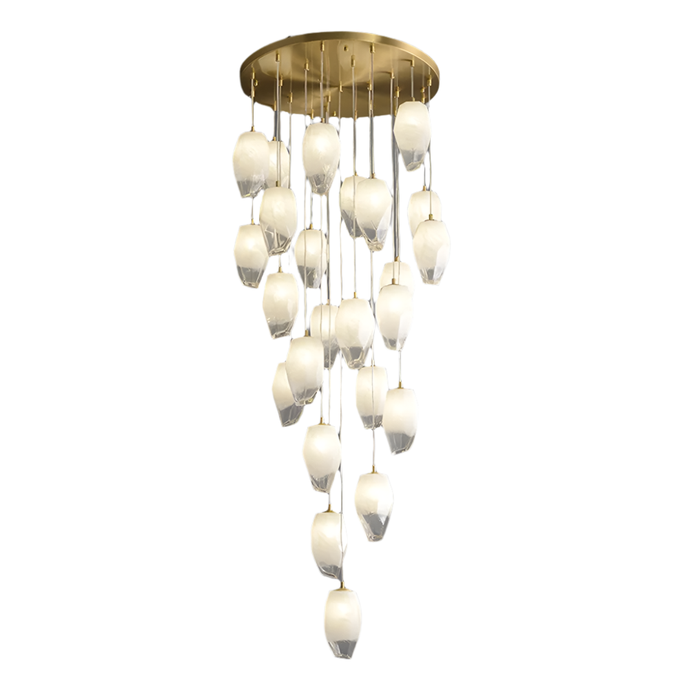 Frost Glass Pendant Foyer Chandelier