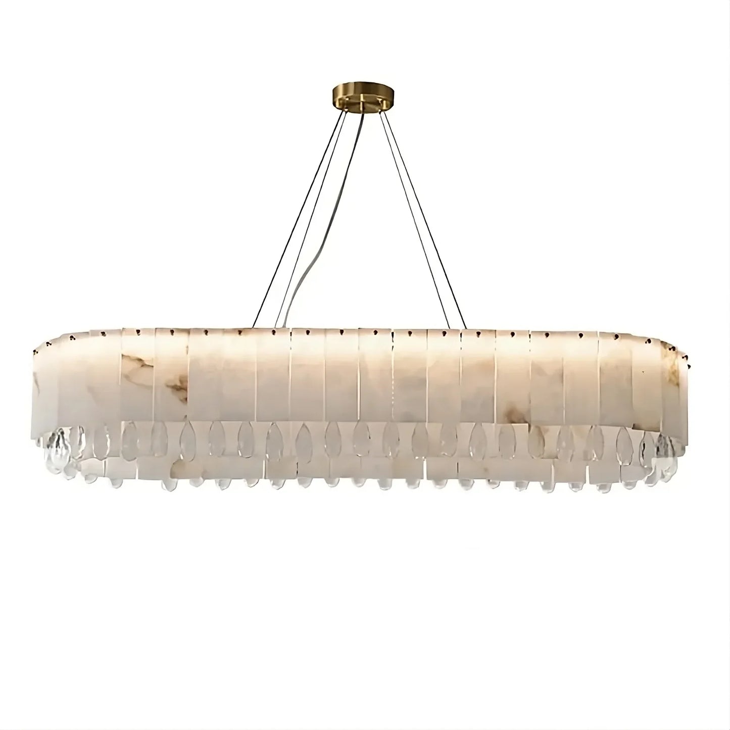 Natural Marble & Crystal Dining Room Chandelier