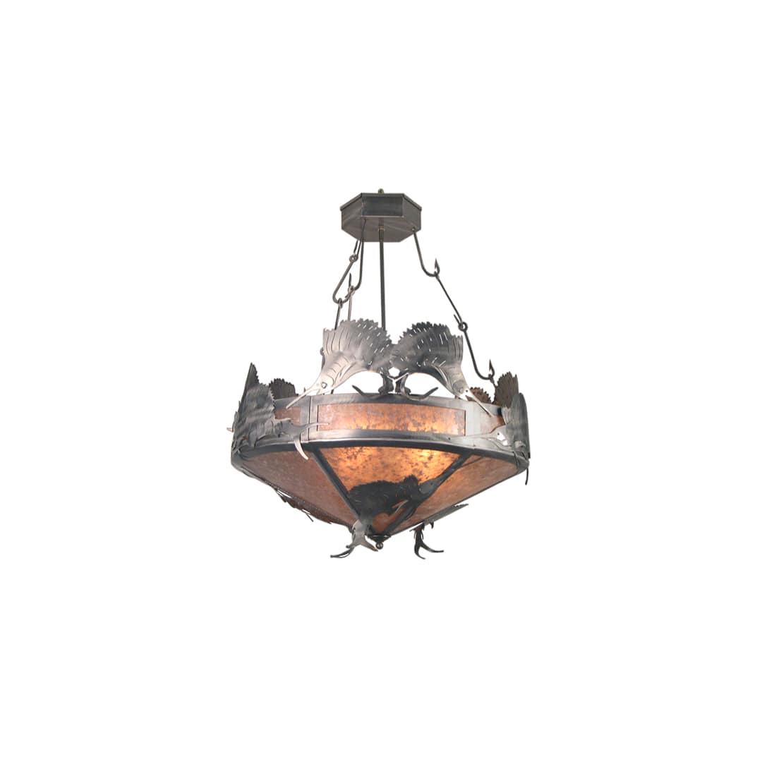 4 Light 36" Wide Pendant with Handmade Shade
