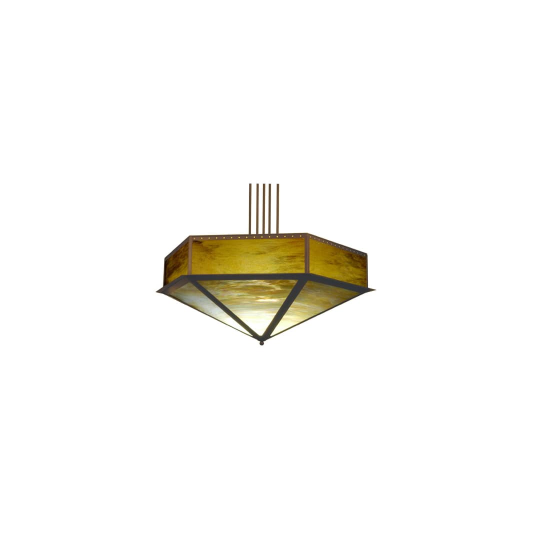 Single Light 51" Wide Pendant with Handmade Shade