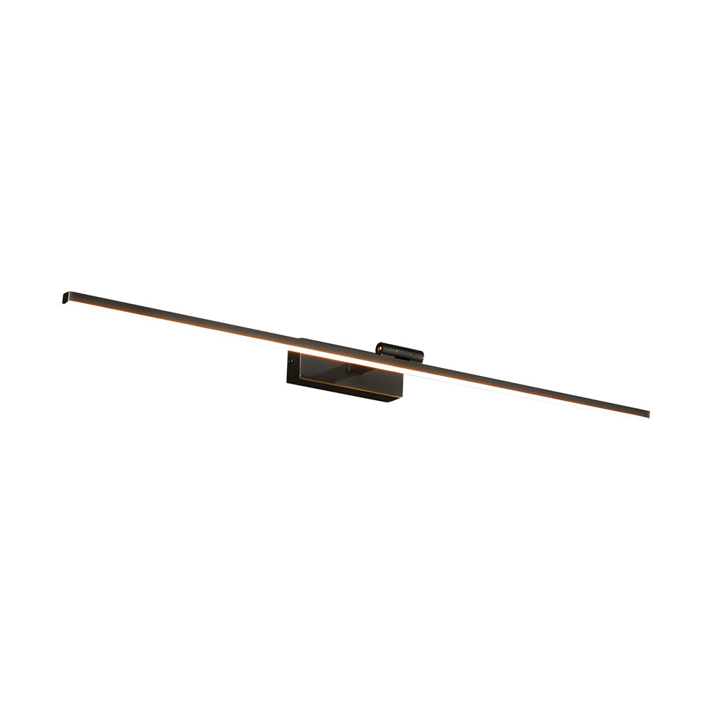Modern Copper Adjustable LED Bathroom Vanity Light with Rotatable Rod and Linear Acrylic Shade