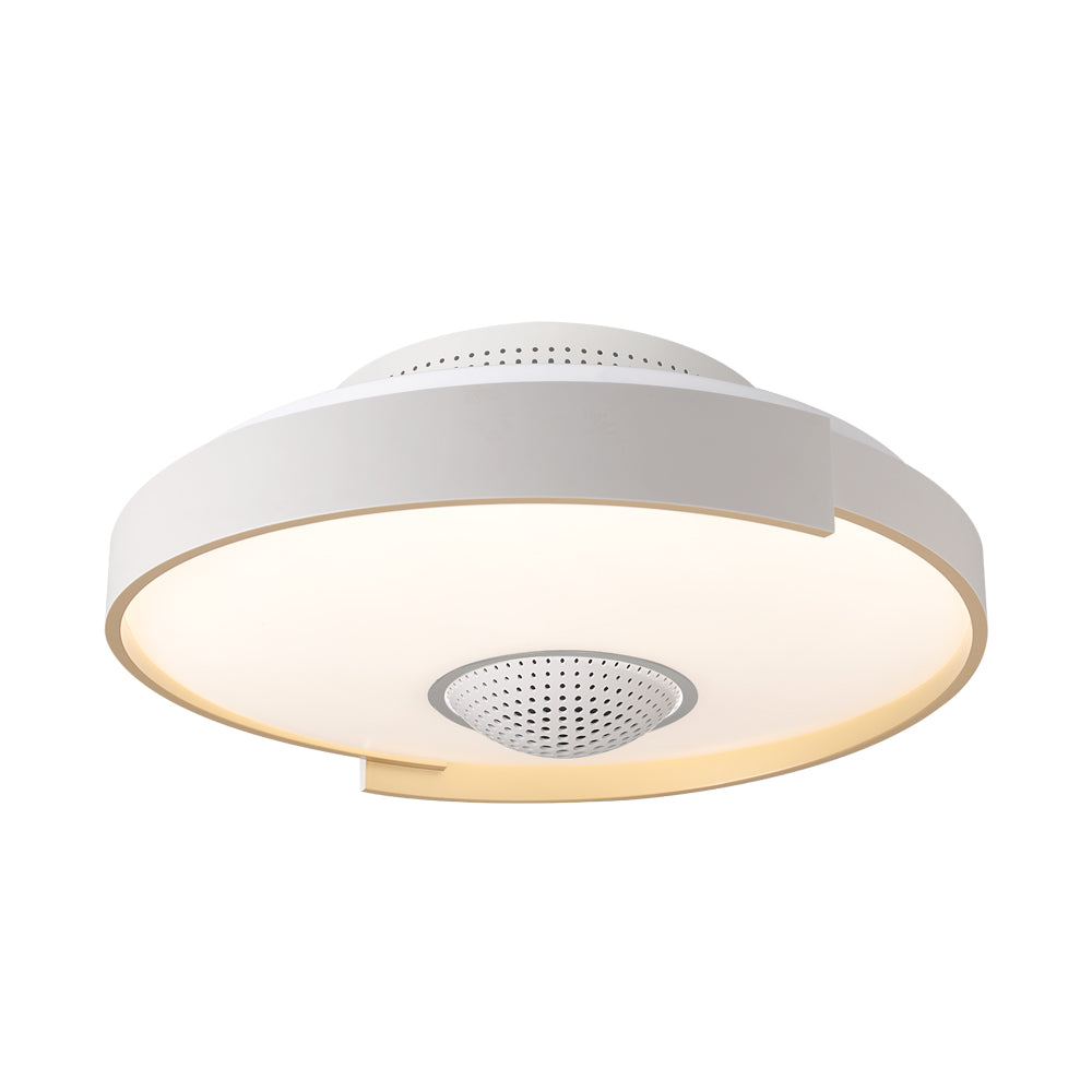Modern 6-Speed Bladeless Ceiling Fan with Dimmable LED Light - Round