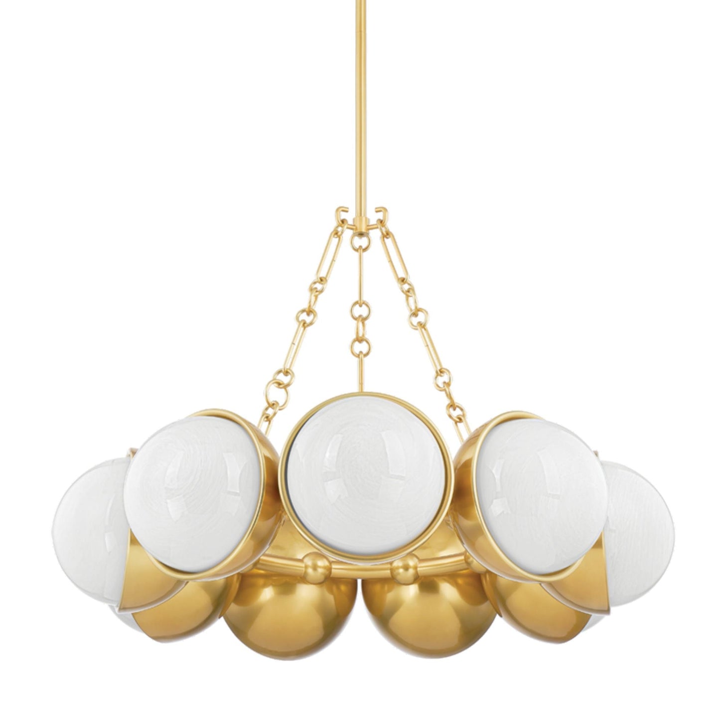 Althea 9-Light Chandelier in Vintage Polished Brass 34.25L x 34.25W x 24.25H