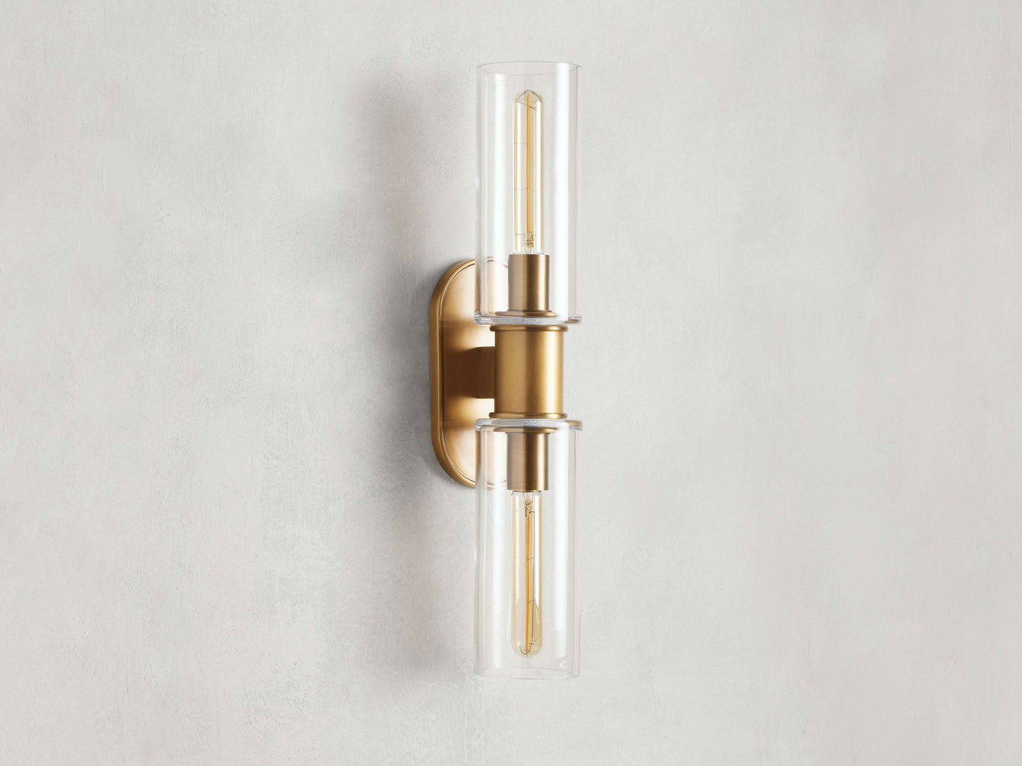 Harlin Double Sconce in Clear Brass