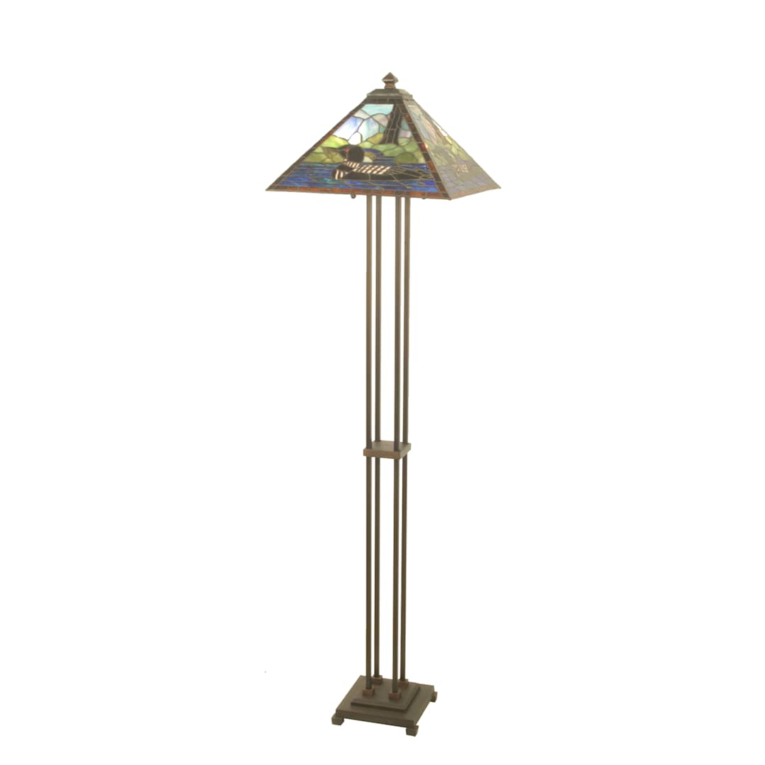 Rustic / Country Two Light Up Lighting Floor Lamp from the Loon Collection