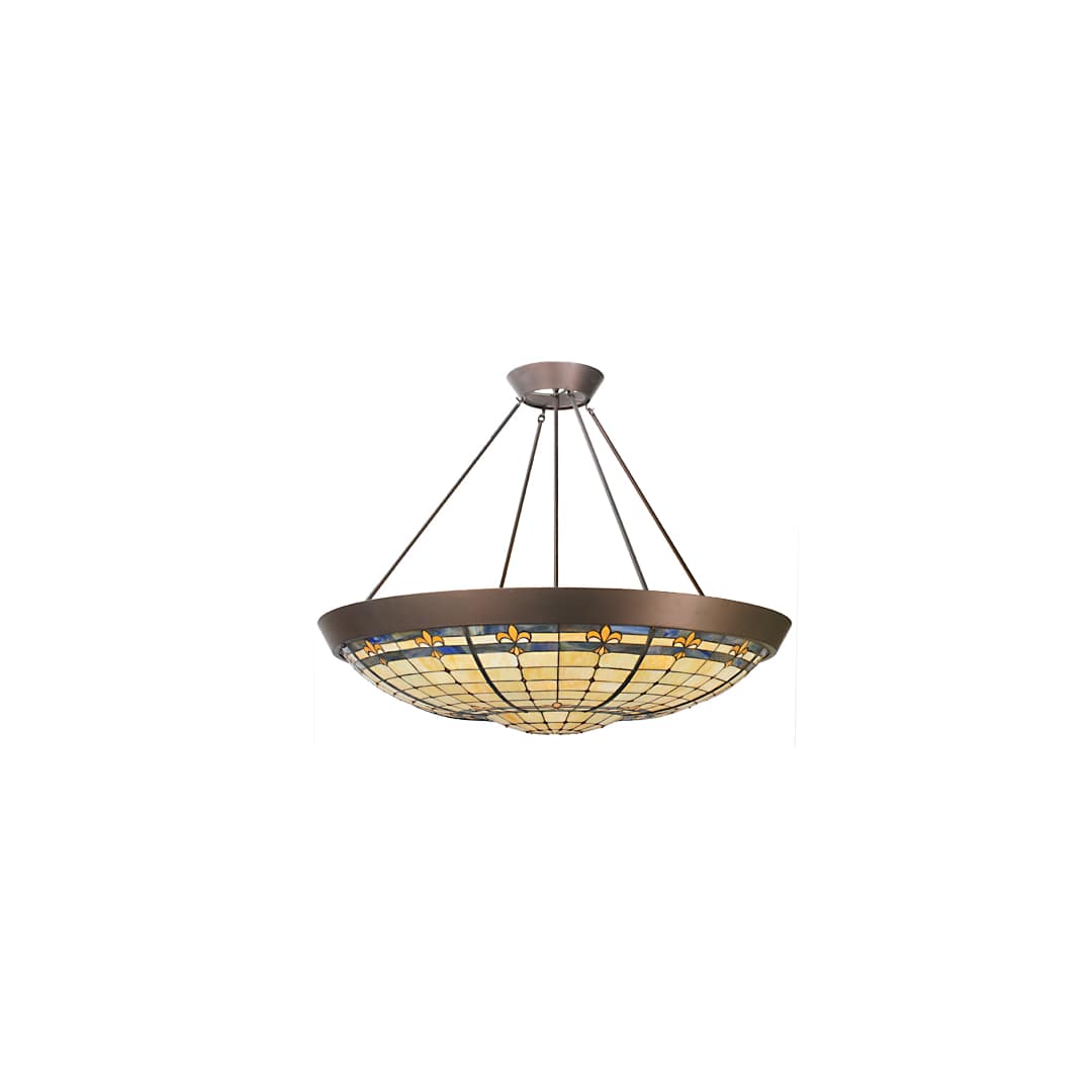 10 Light 52" Wide Mini Pendant with Handmade Shade