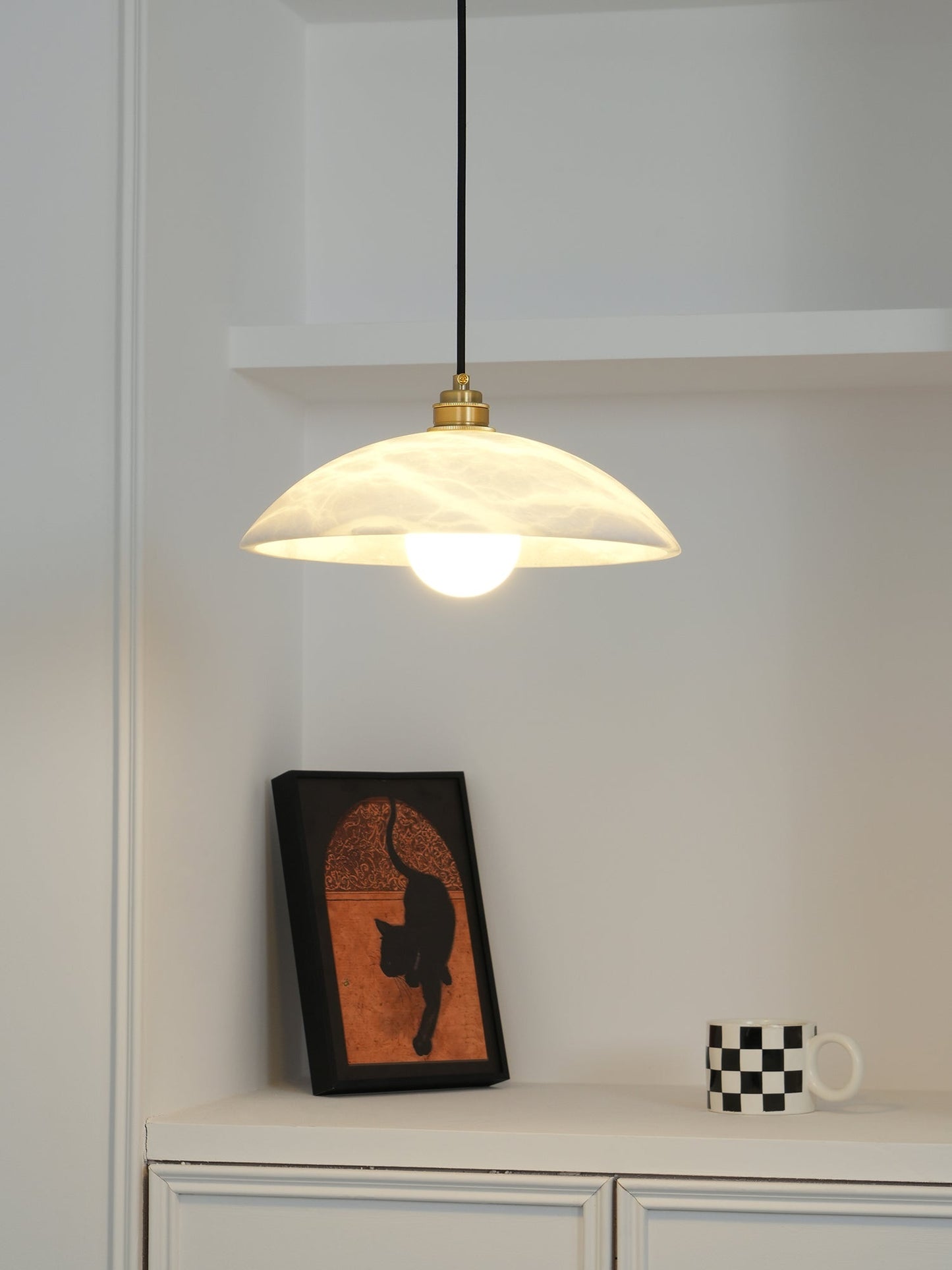 Alabaster Dome Droplight Pendant Lamp