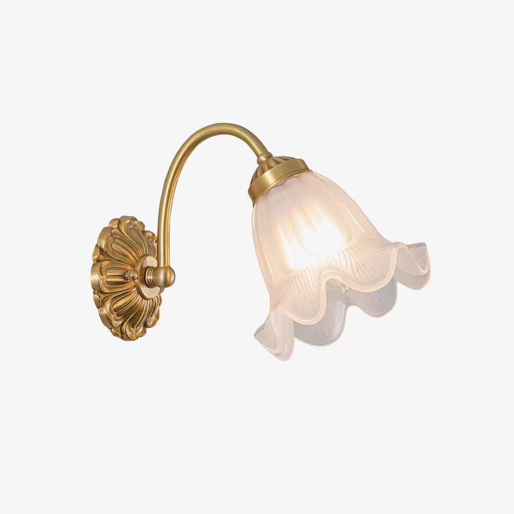 Brass Floral Glass Lamp bracket Sconce