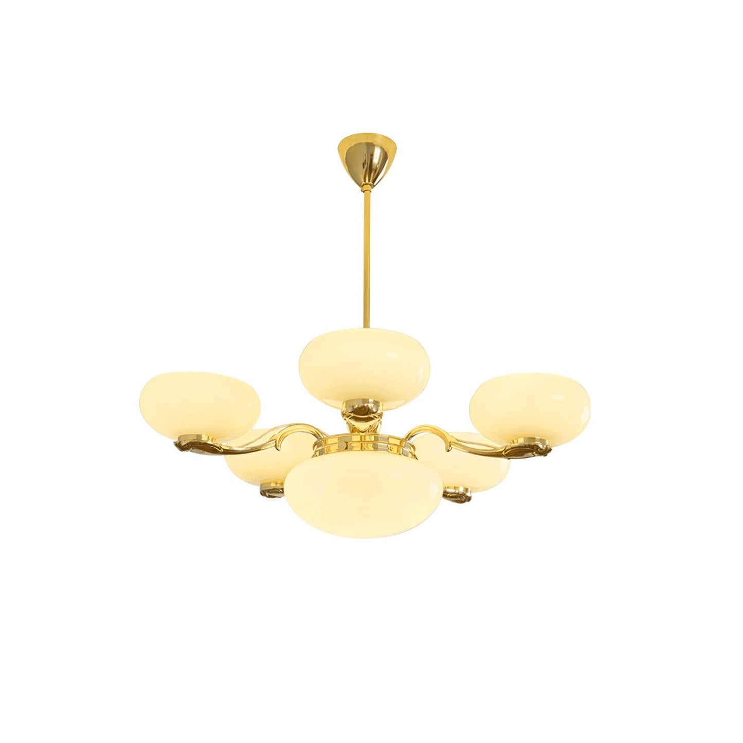 Brass Radiance Orb Gasolier Chandelier