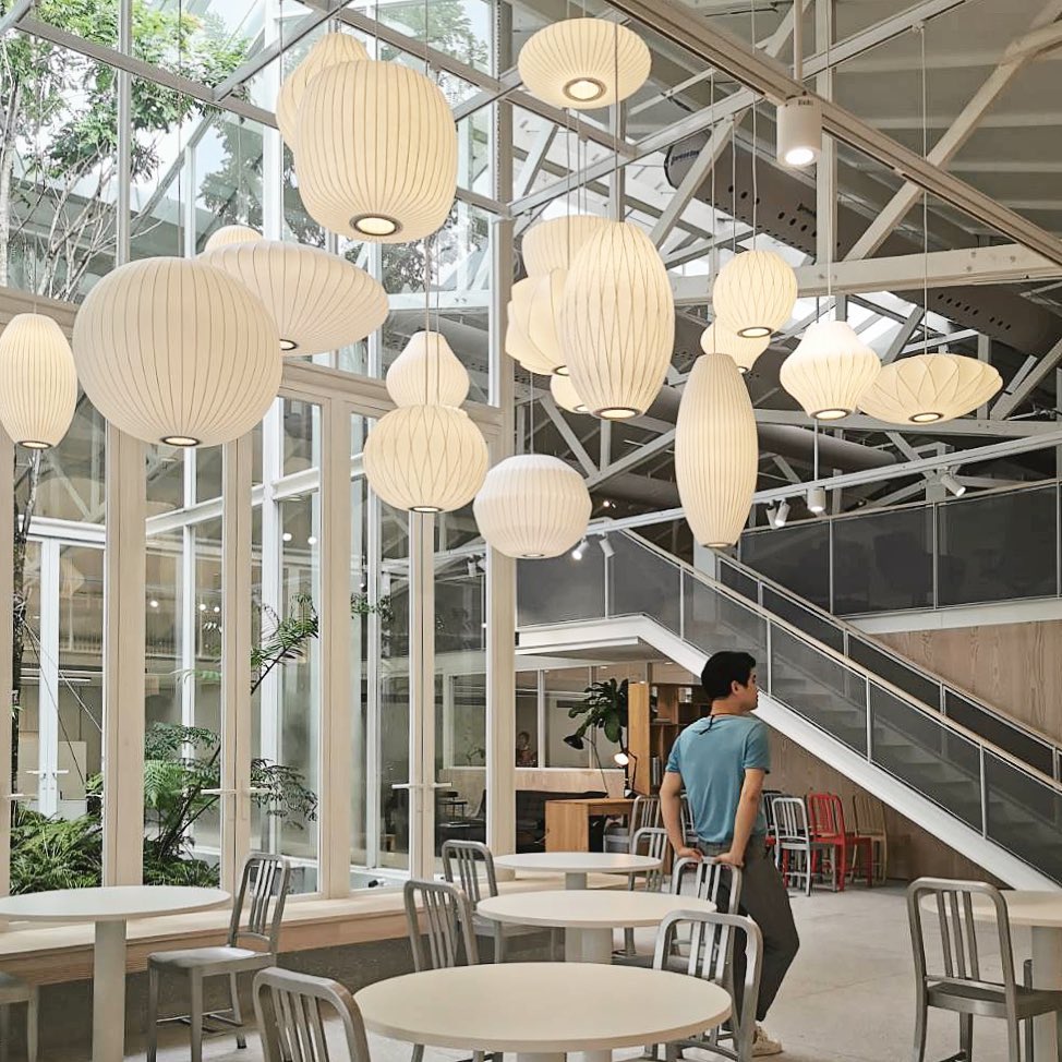 Bubble Mulberry Silk Hanging light Pendant Lamp