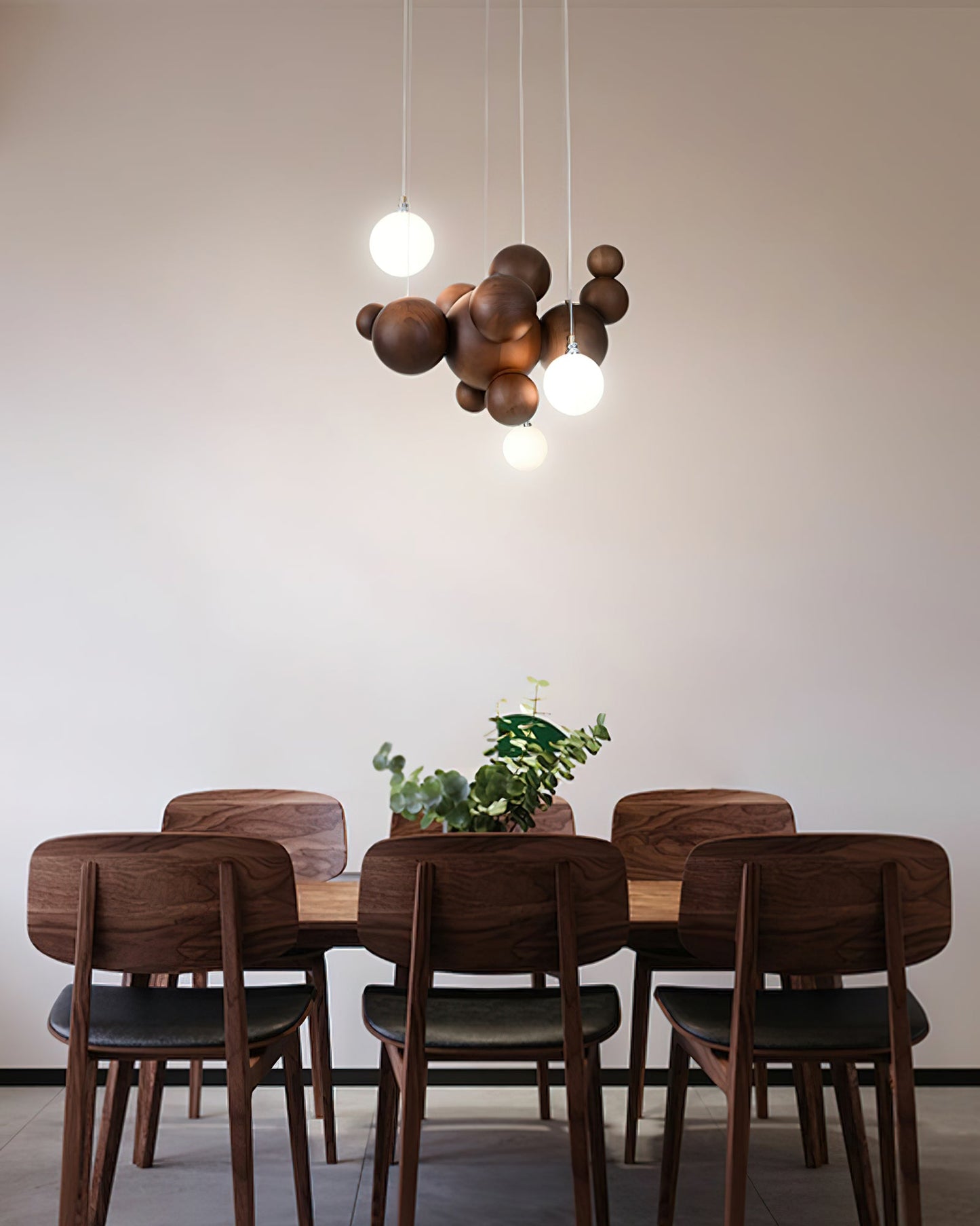 Bubble Wood Balls Gasolier Chandelier