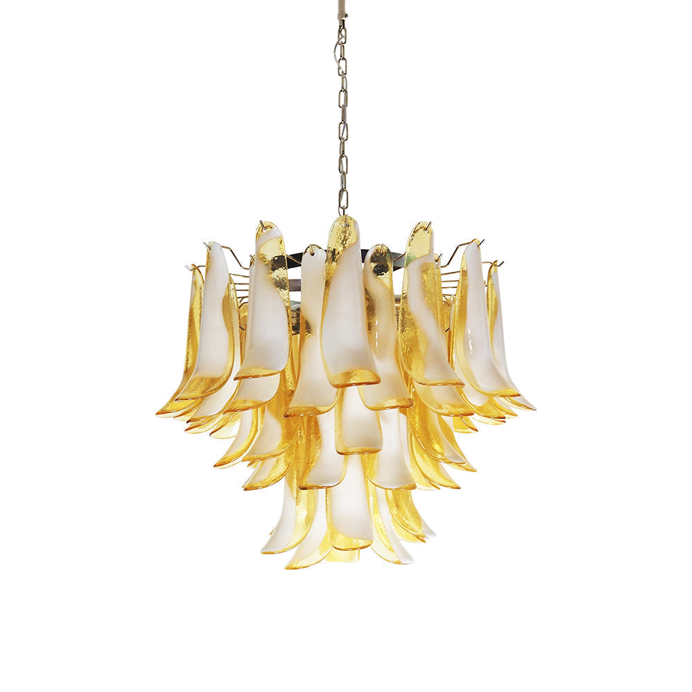 Amber Glass Murano Petals Ceiling fixture Chandelier
