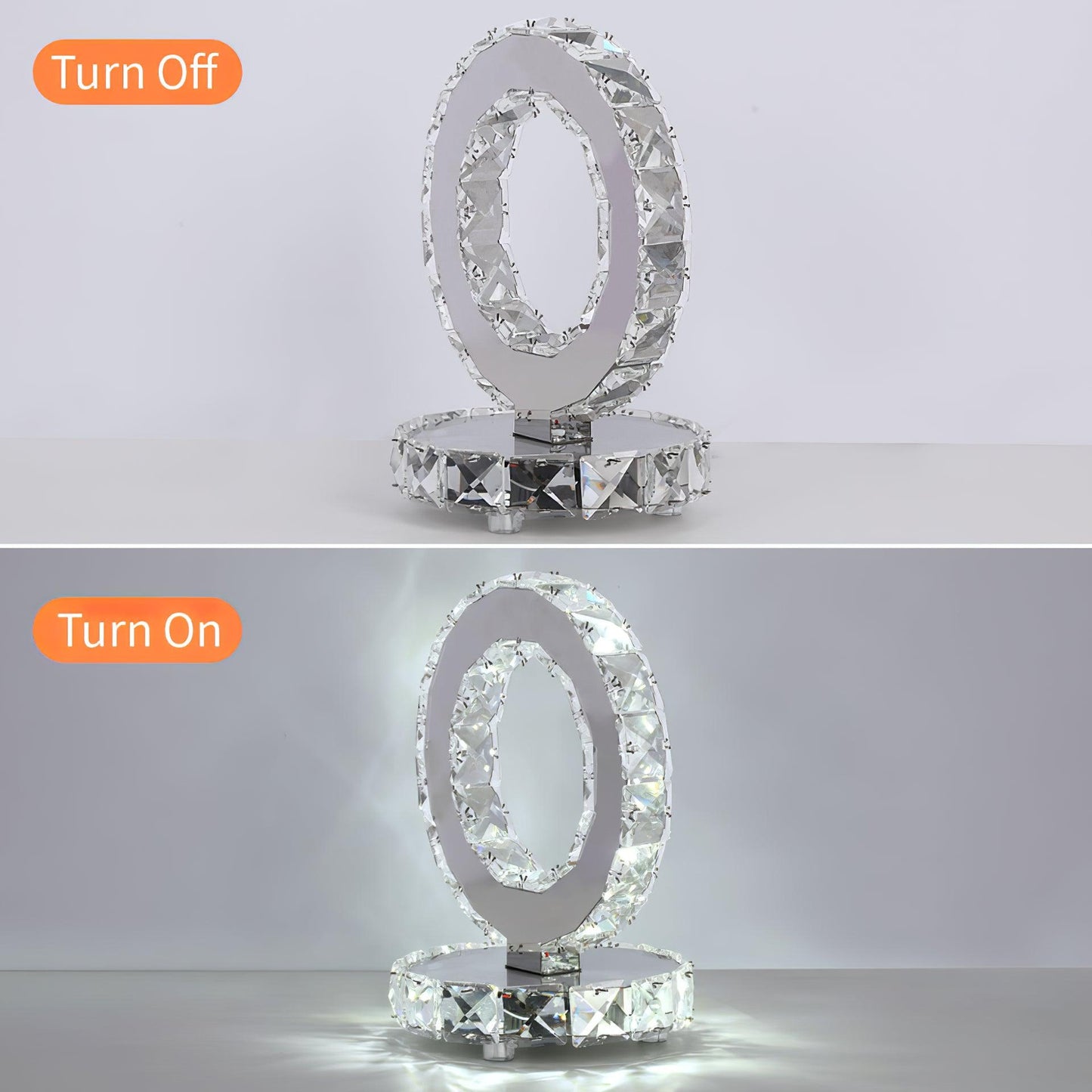 Crystal Rings Nightstand lamp Table Lamp