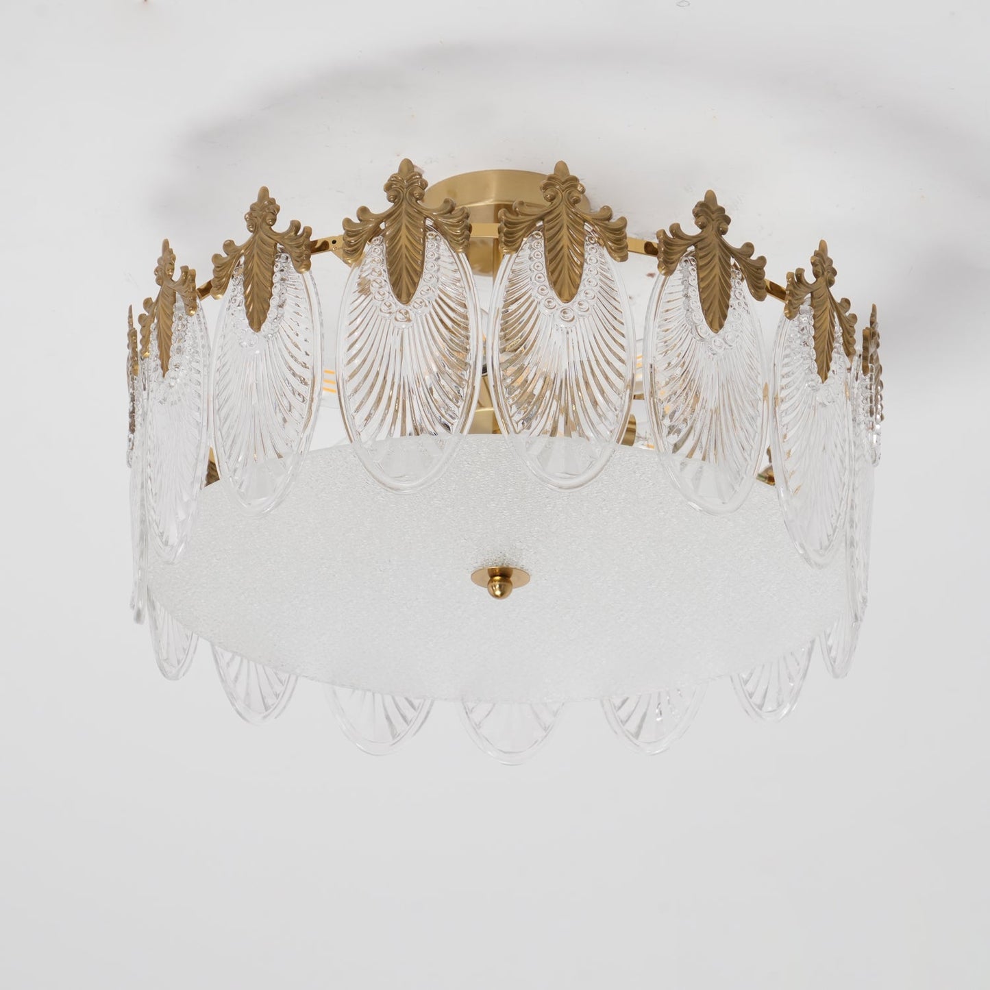 Decorative Pattern Glass Round Gasolier Chandelier