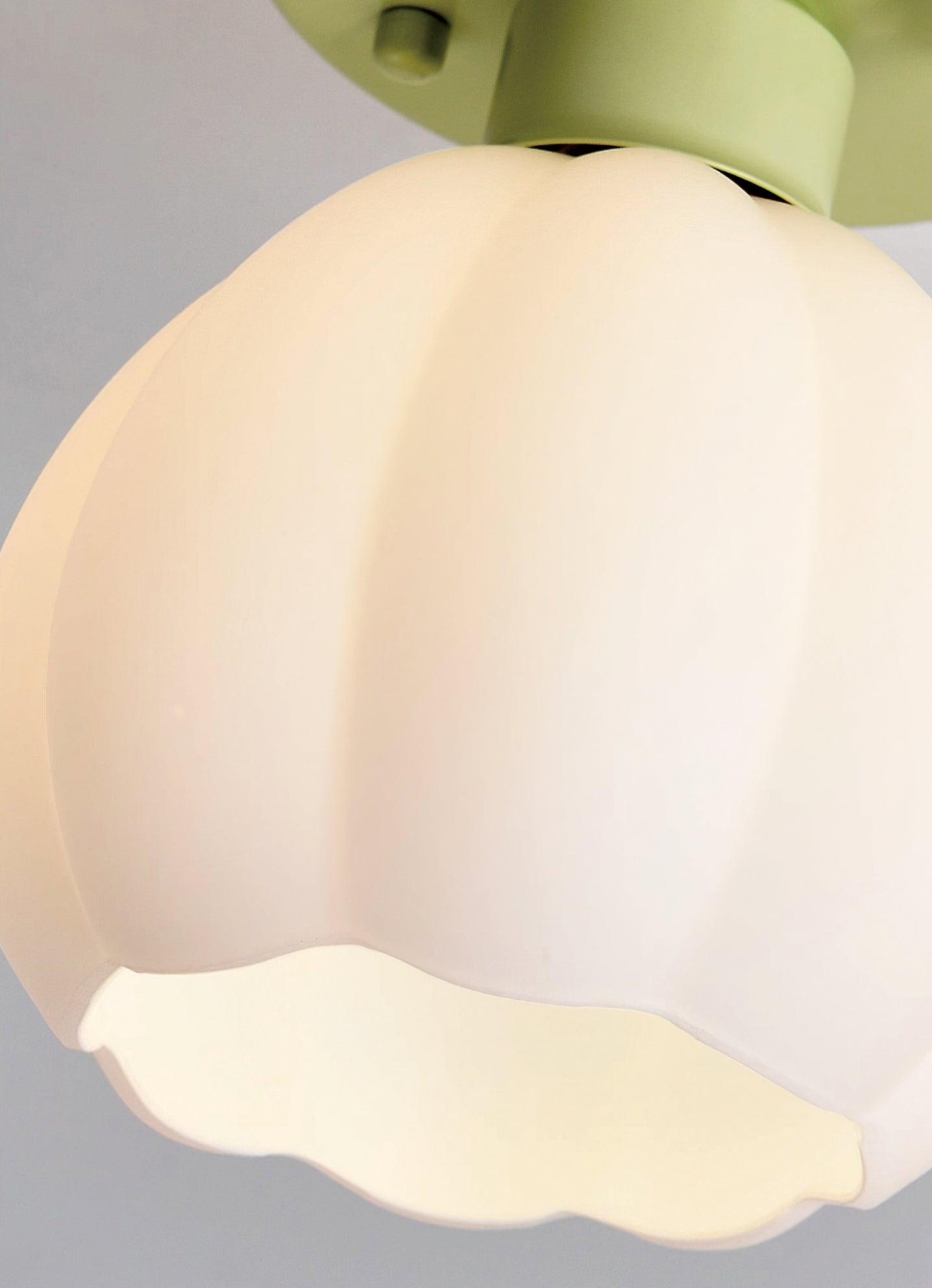 Flower Shaded Semi Overhead light Flushmount Light