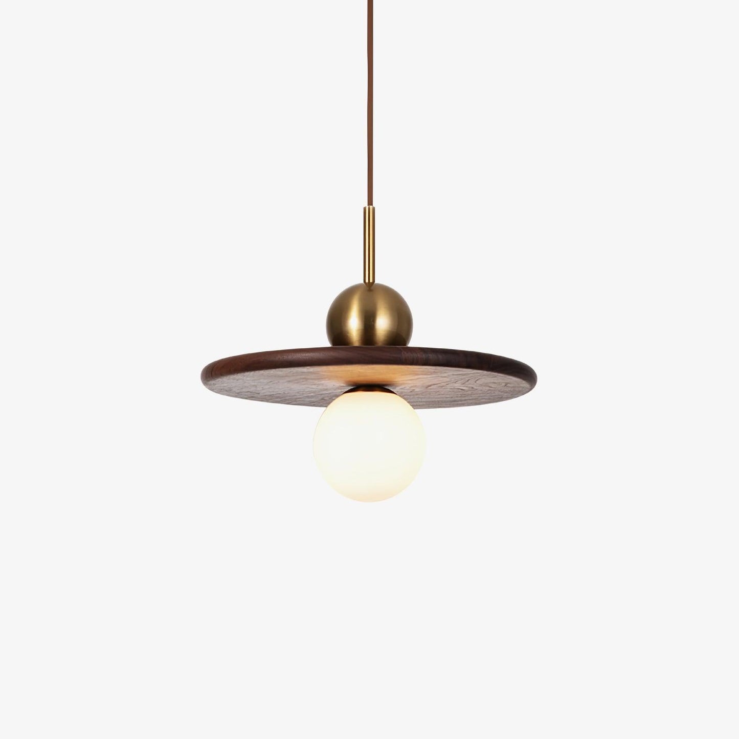 Flying Saucer Walnut Houselight Pendant Lamp