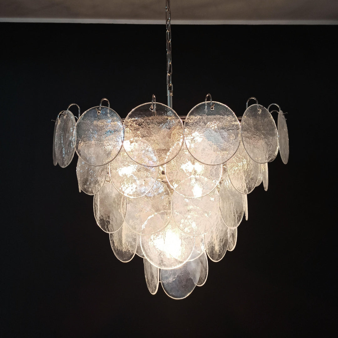 Murano Disc Iridescent Pendant light Chandelier