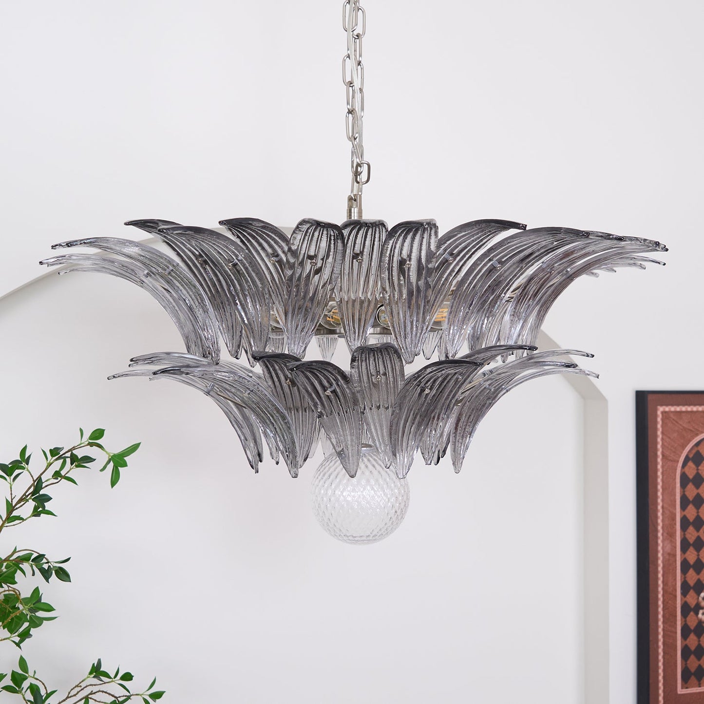 Murano Palmette Transparent Pendant light Chandelier