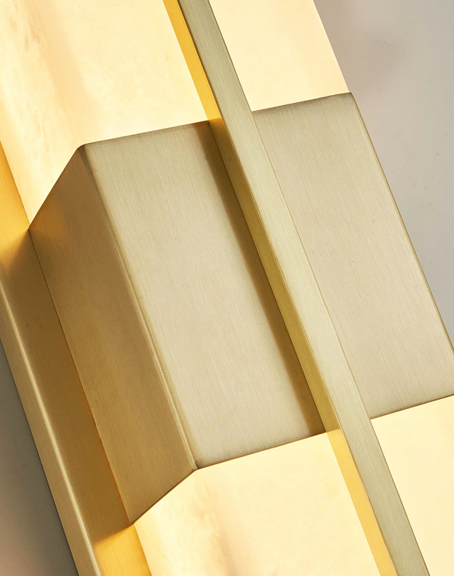 Rectangular Alabaster Brass Bracket light Wall Sconce