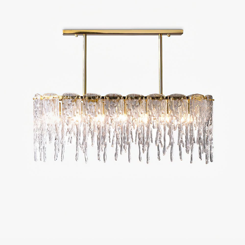 Rectangular Icicle Glass Gasolier Chandelier