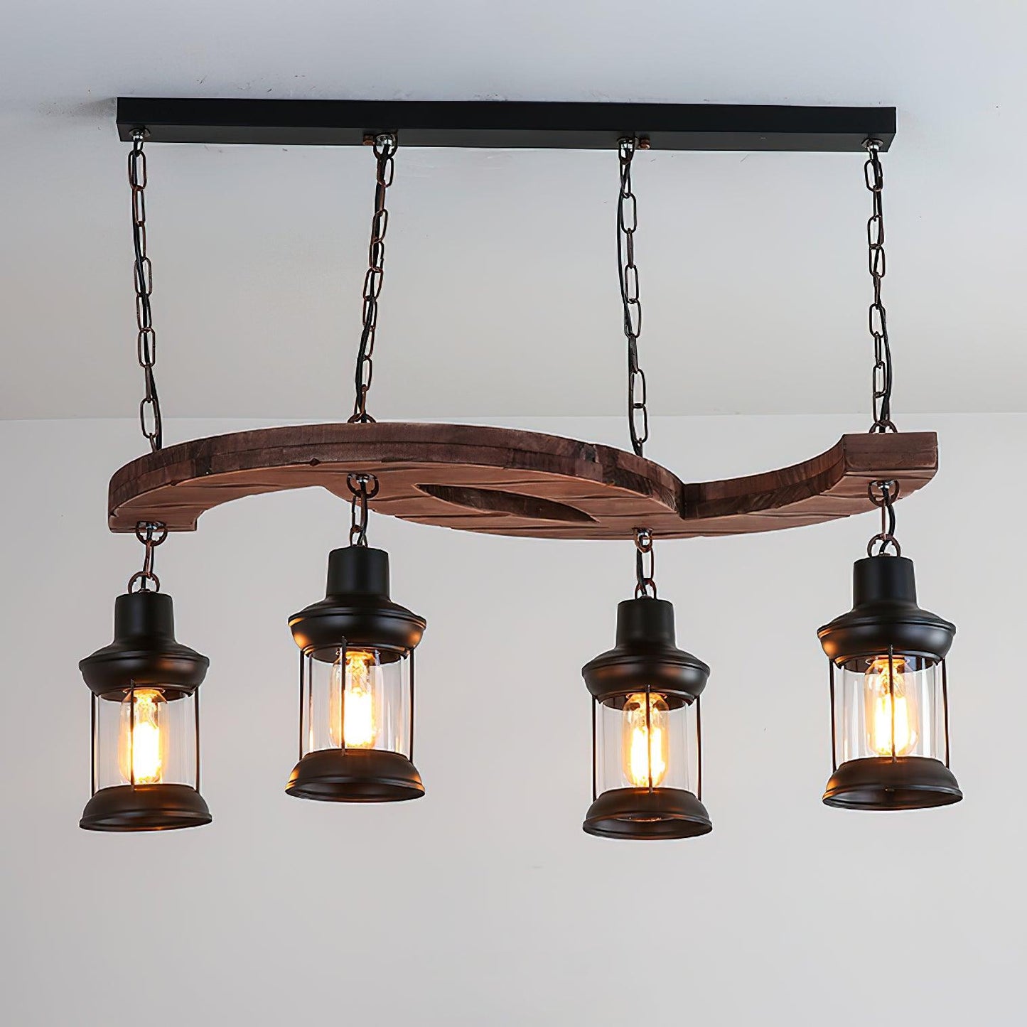 Retro Boat Wood Ceiling fixture Chandelier