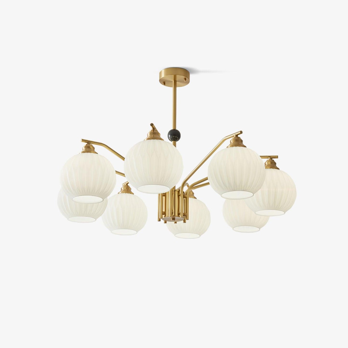 Ribbed Glass Gold Pendant light Chandelier