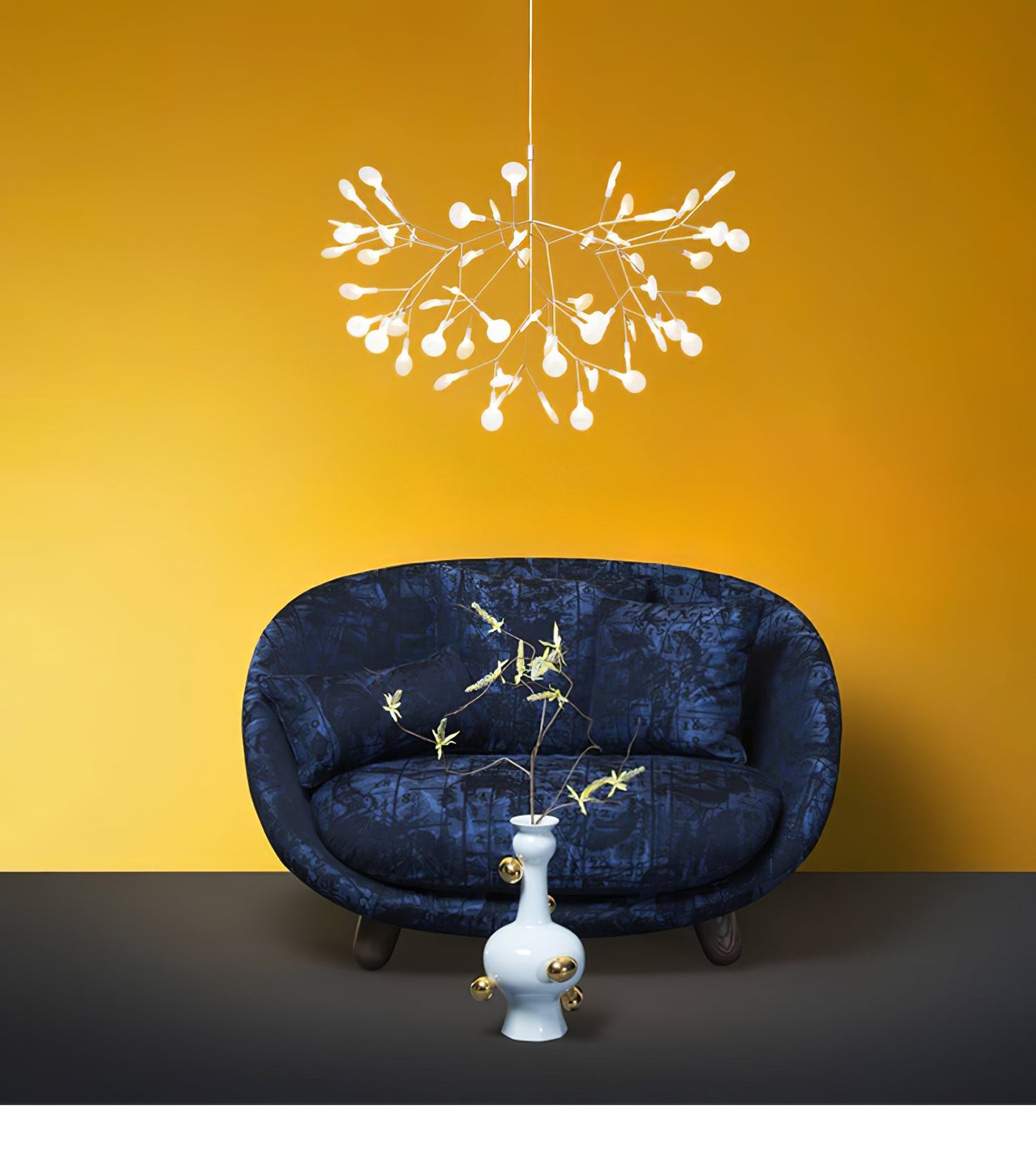 Rose Gold Firefly LED Candelabrum Chandelier