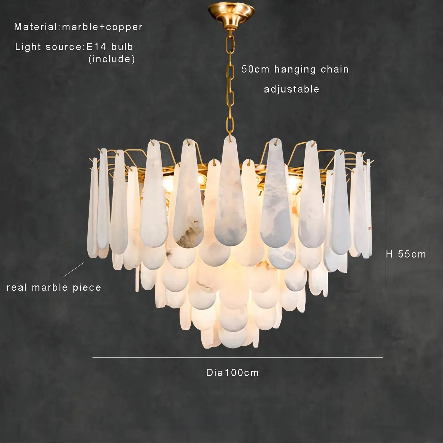 Moonshade Marble Chandelier