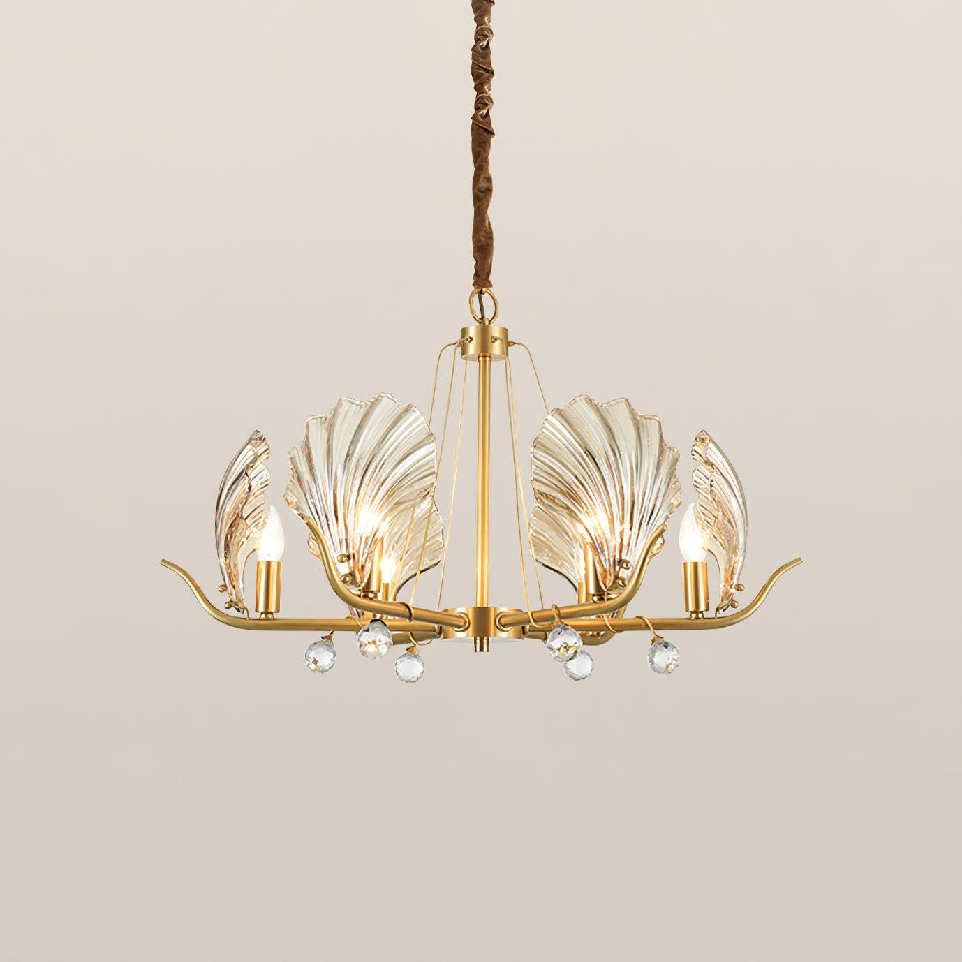 Shell Crystal Gasolier Chandelier
