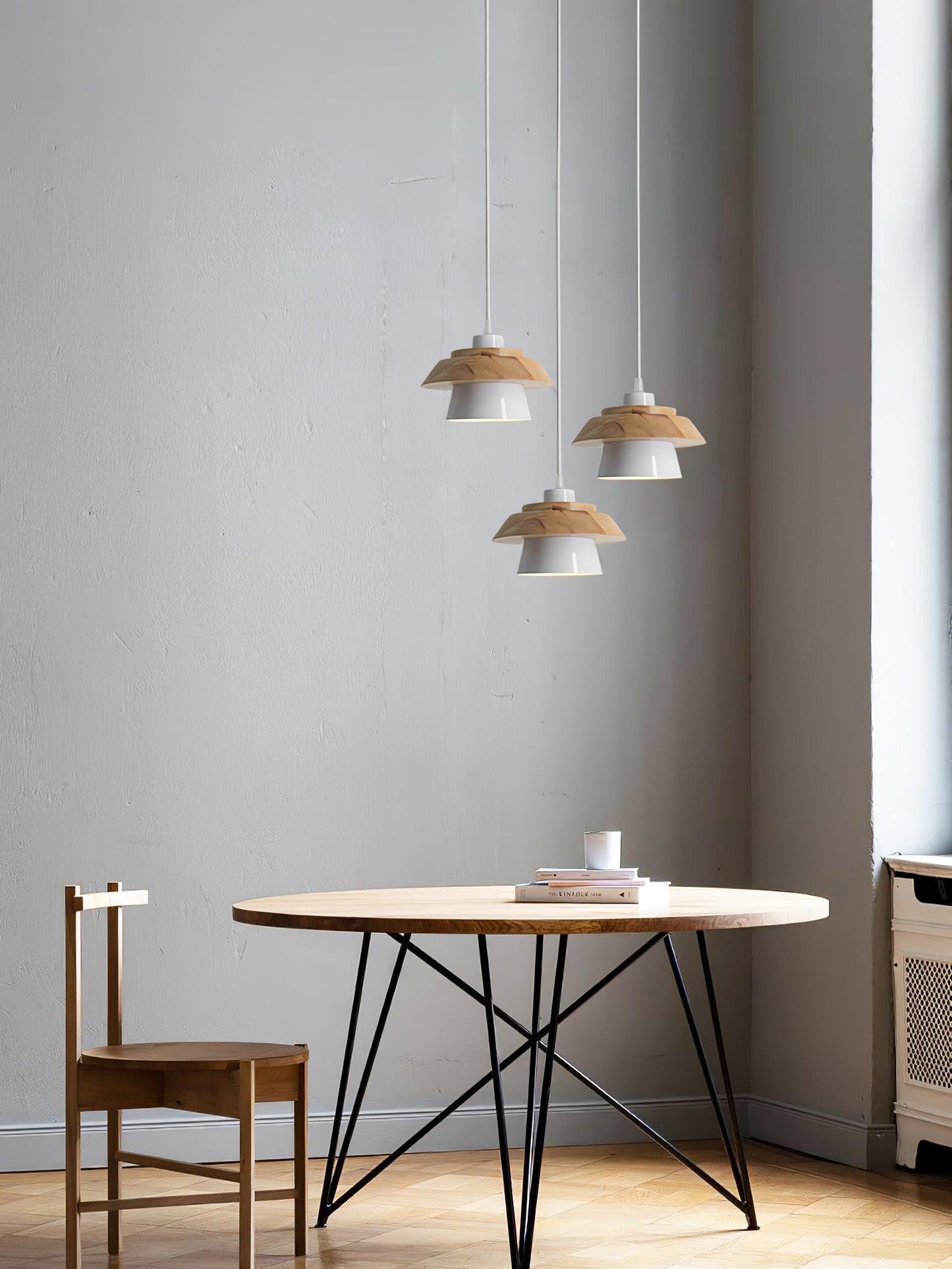 Stone Wood Droplight Pendant Lamp