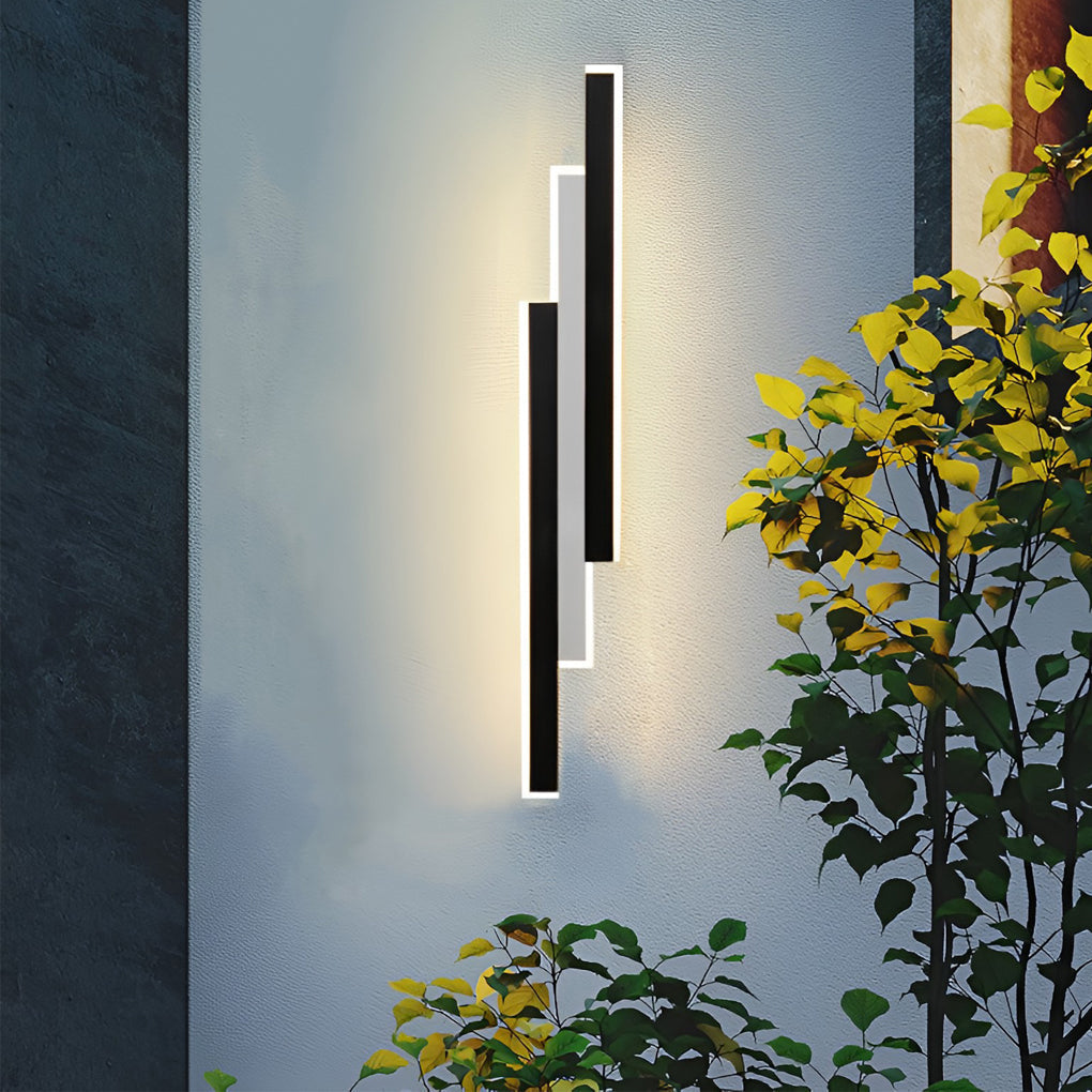 3-light Combined Linear Wall Lights 3-LED Rectangle Bar Outdoor Wall L ...