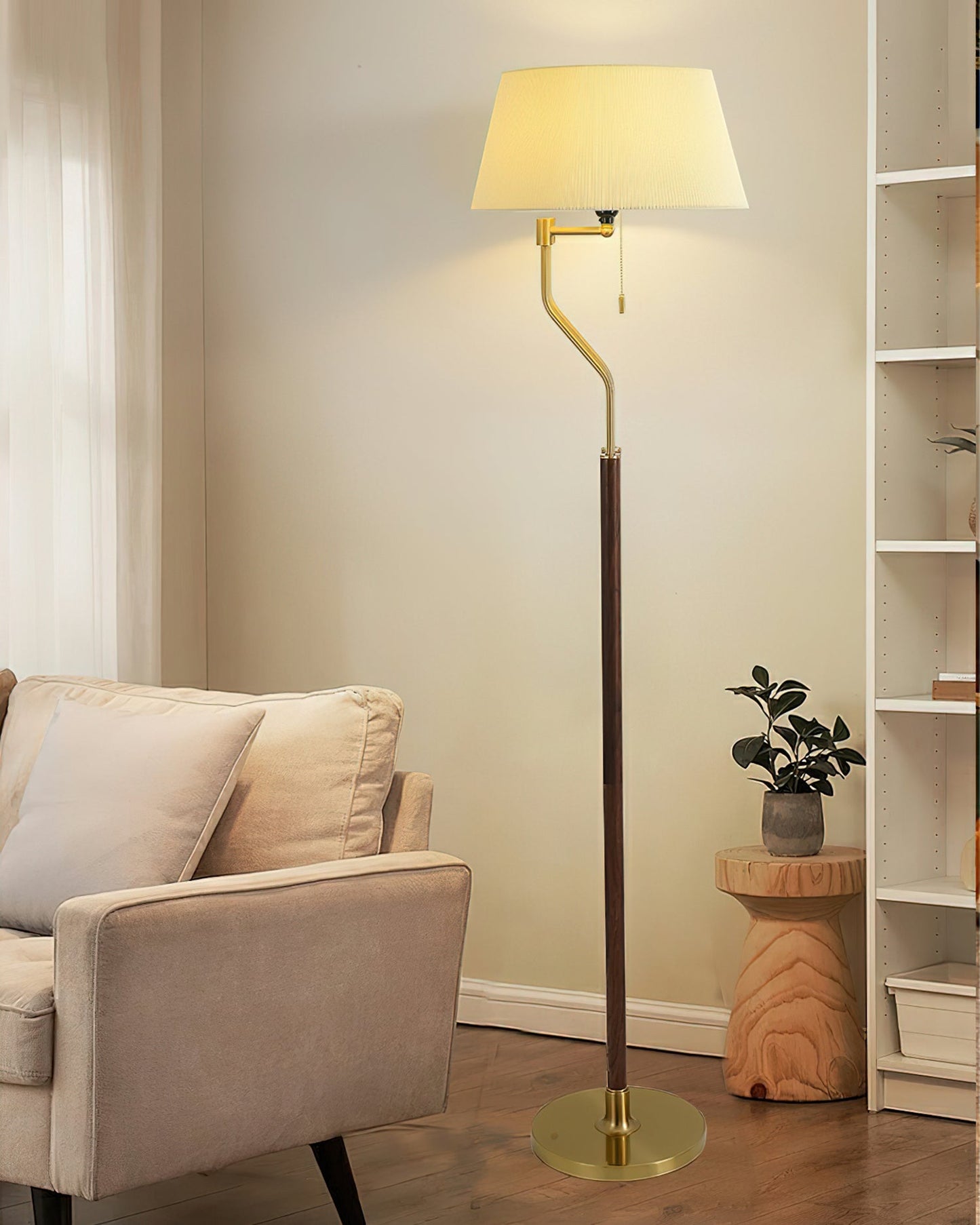 Walnut Whisper Free-standing Lamp Floor Lamp