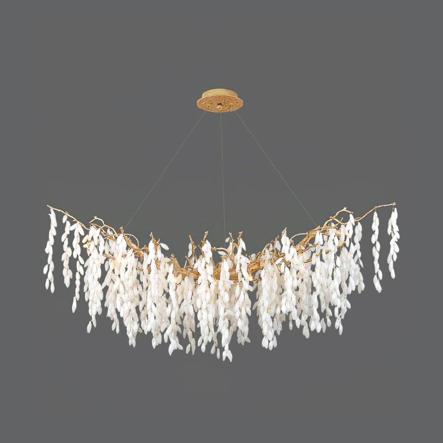 White Jade Branch Brass Gasolier Chandelier