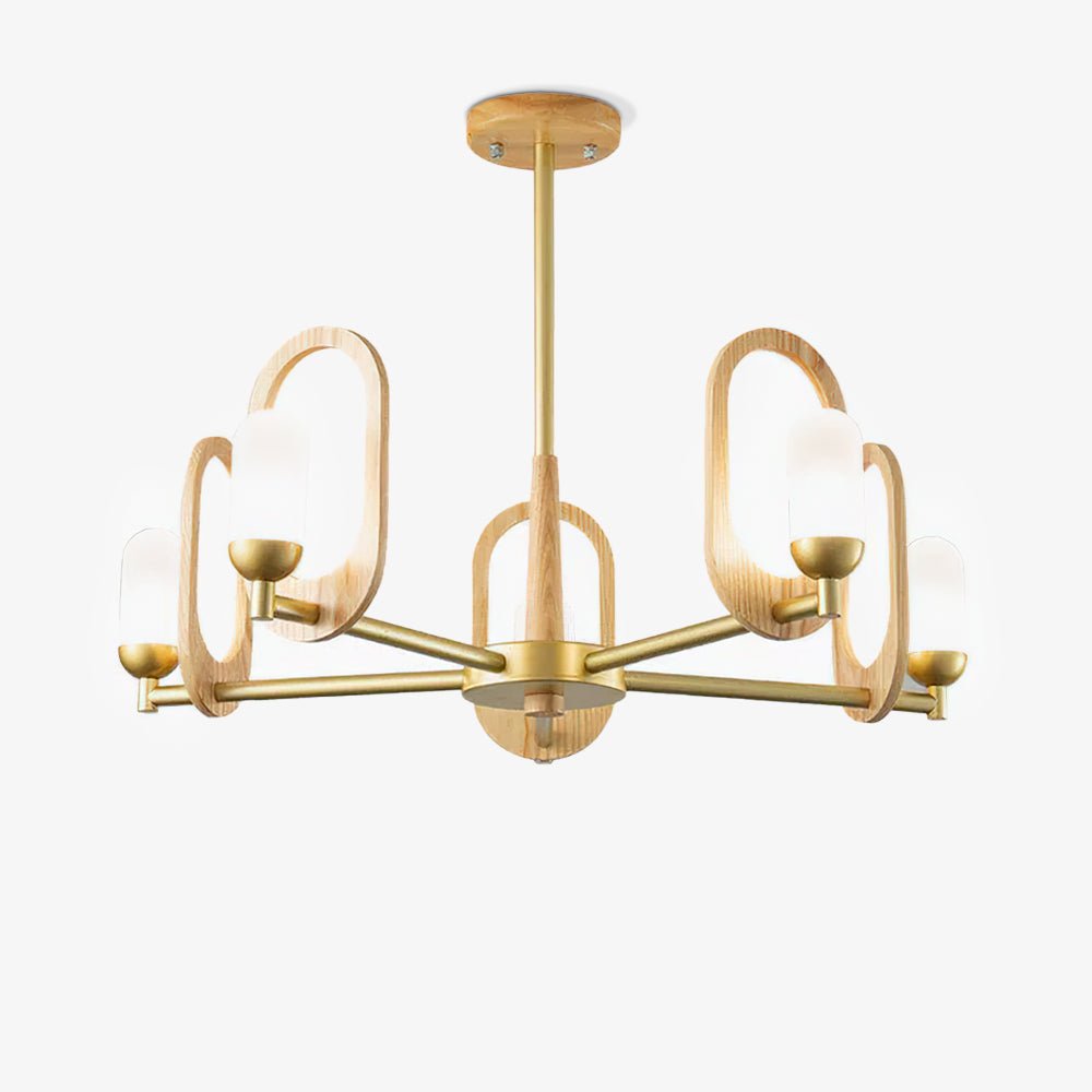 Wood Art Halo Gasolier Chandelier