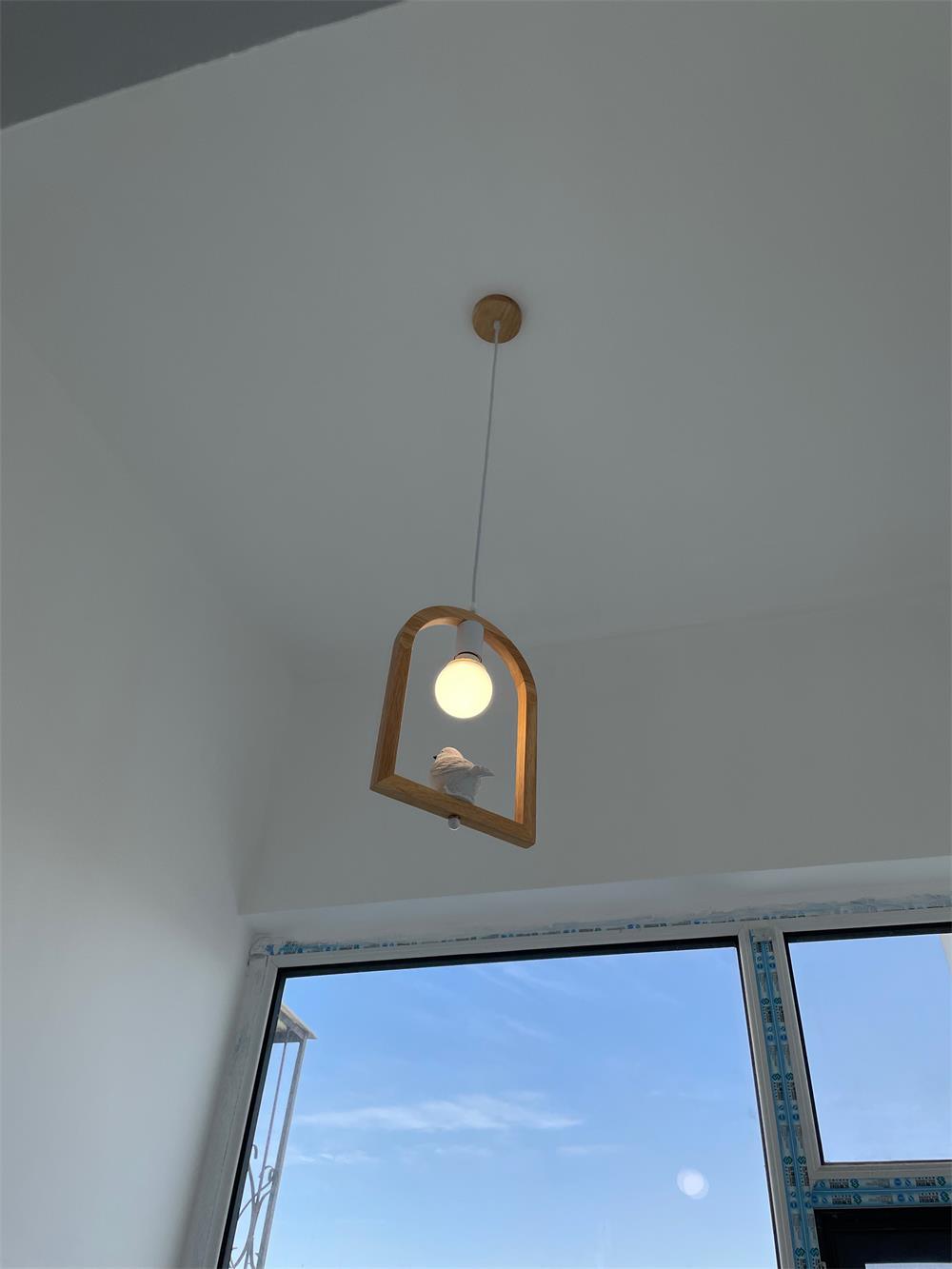 Wood Bird Resin Houselight Pendant Light