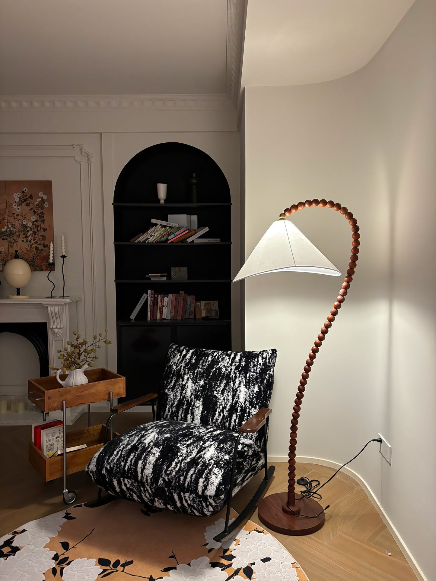 Wooden Bead Tall Lamp Floor Lamp