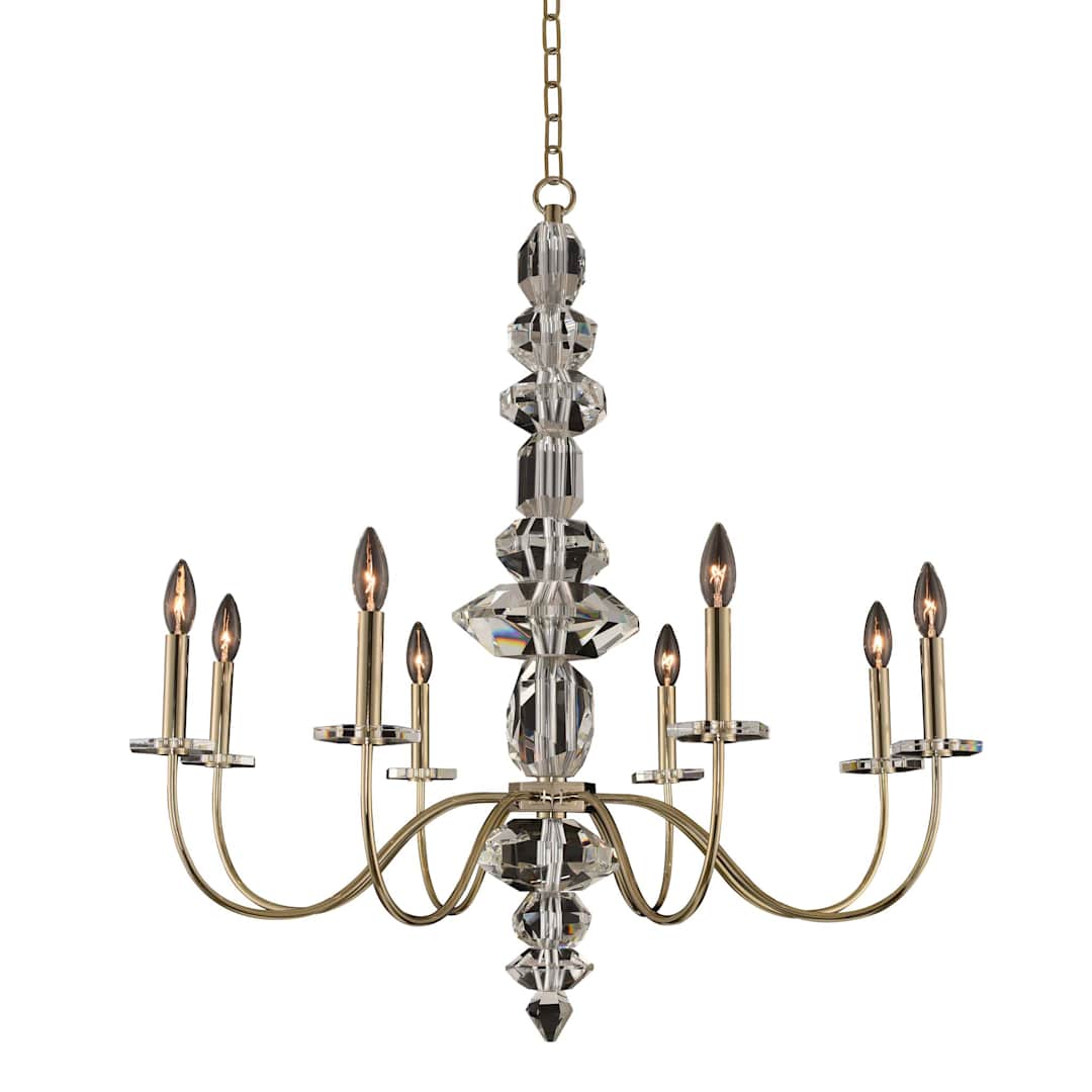 Bolivar 8 Light 34" Wide Taper Candle Style Chandelier with Firenze Crystal