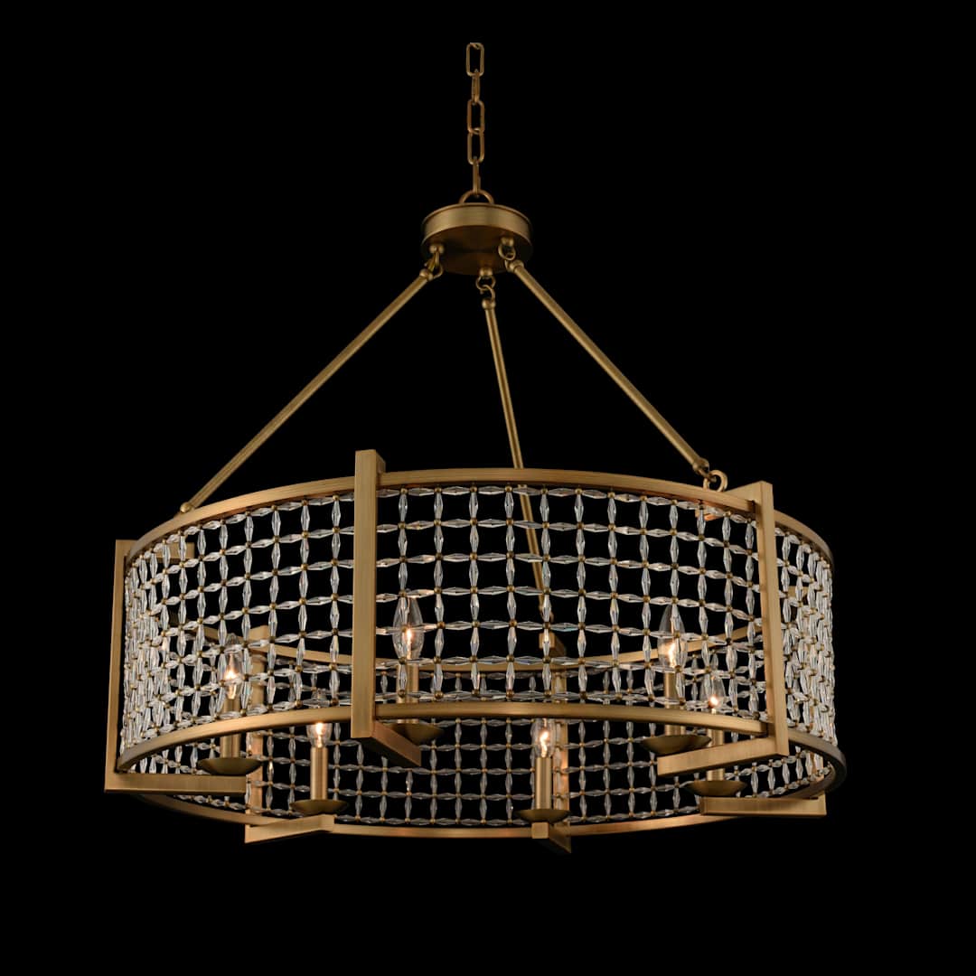 Verona 32" Wide Candle Style Drum Chandelier with Firenze Crystal