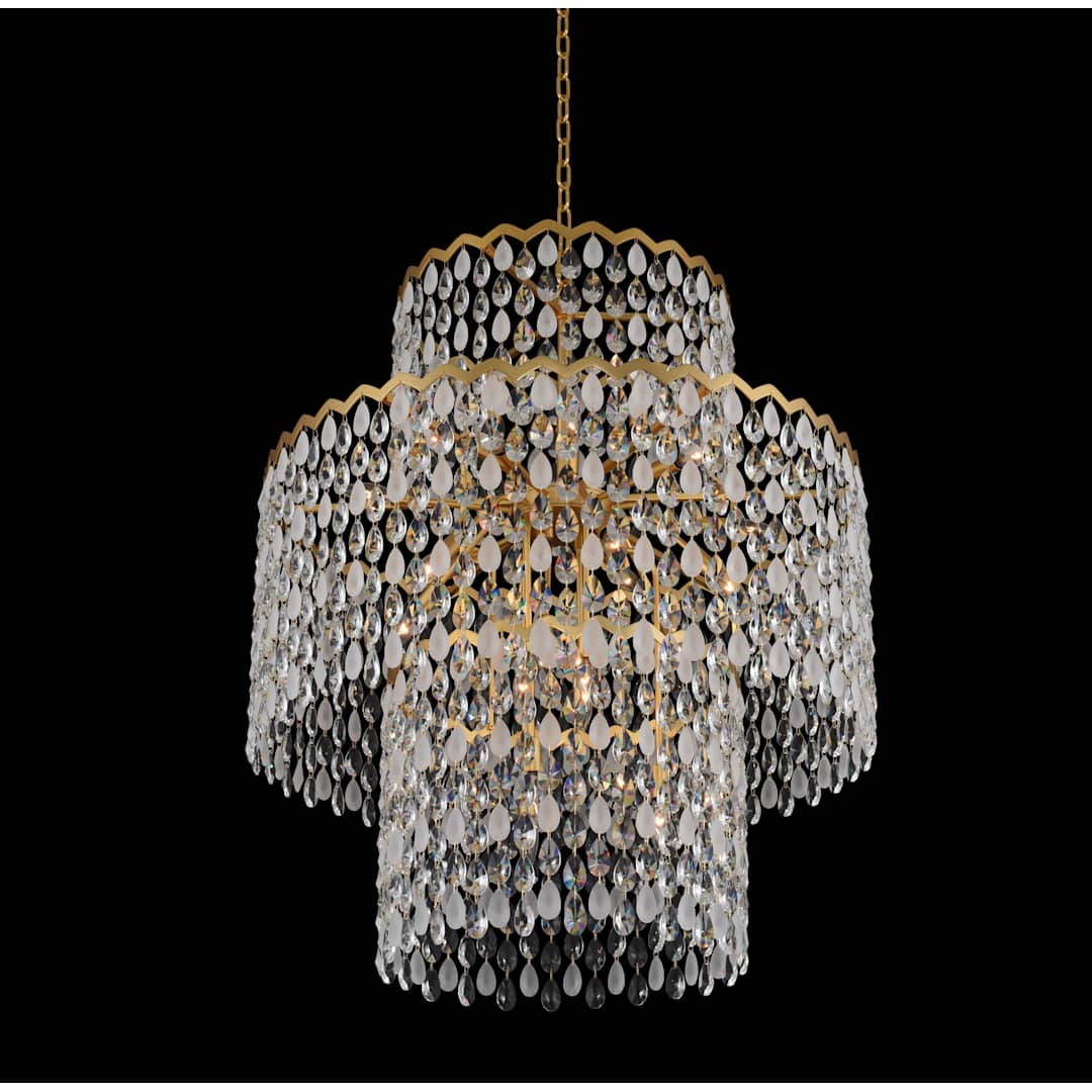 Caretta 35" Wide Drum Chandelier with Firenze Crystal