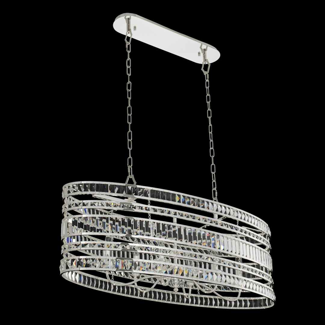 Strato 6 Light 42" Wide Crystal Drum Chandelier