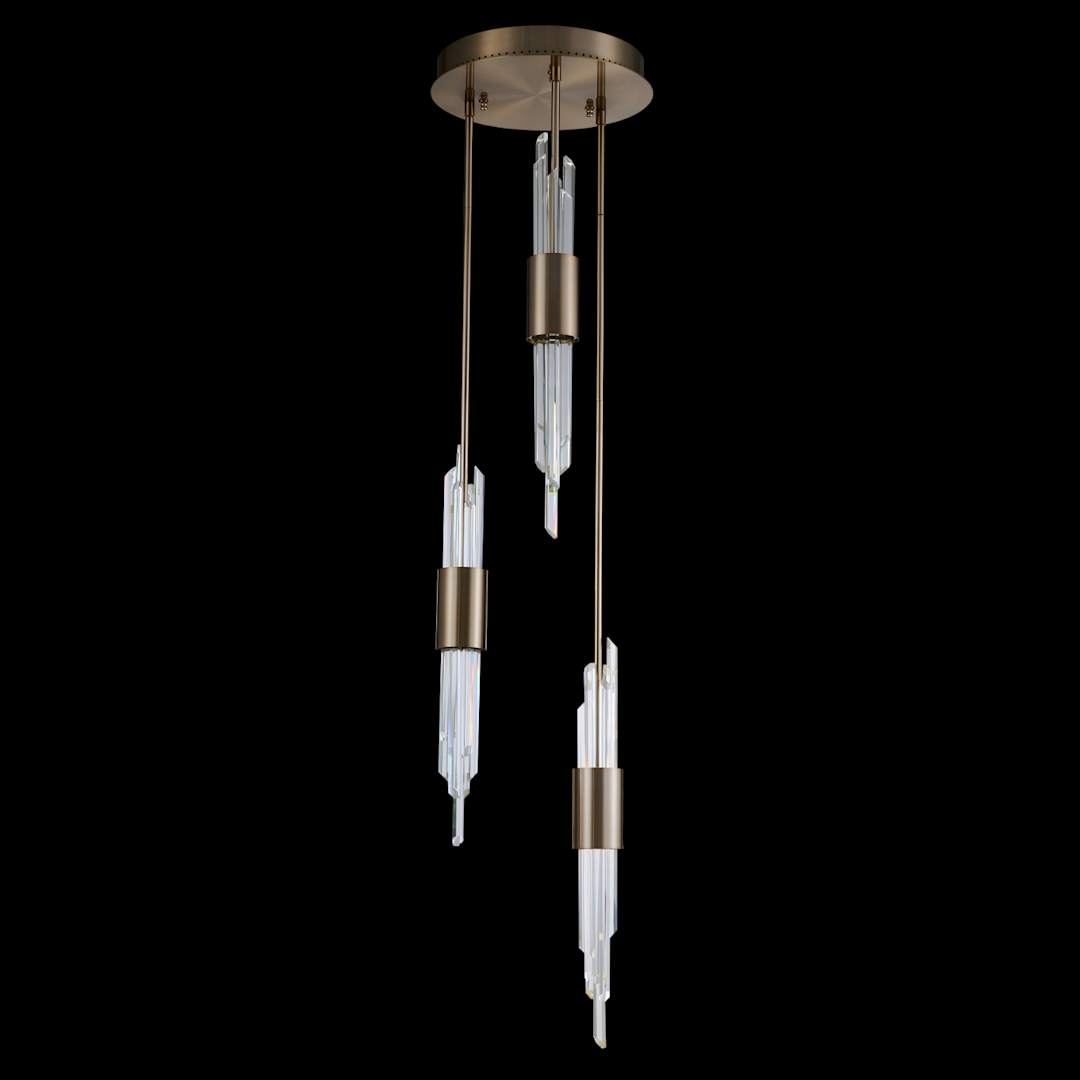 Lucca 14" Wide LED Crystal Multi Light Pendant